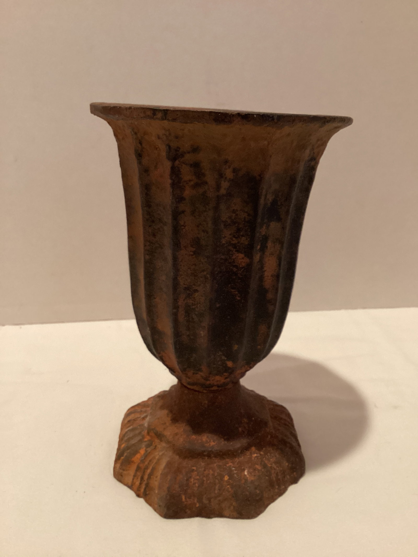 Cast Iron Pedestal Vase and Finial - 2