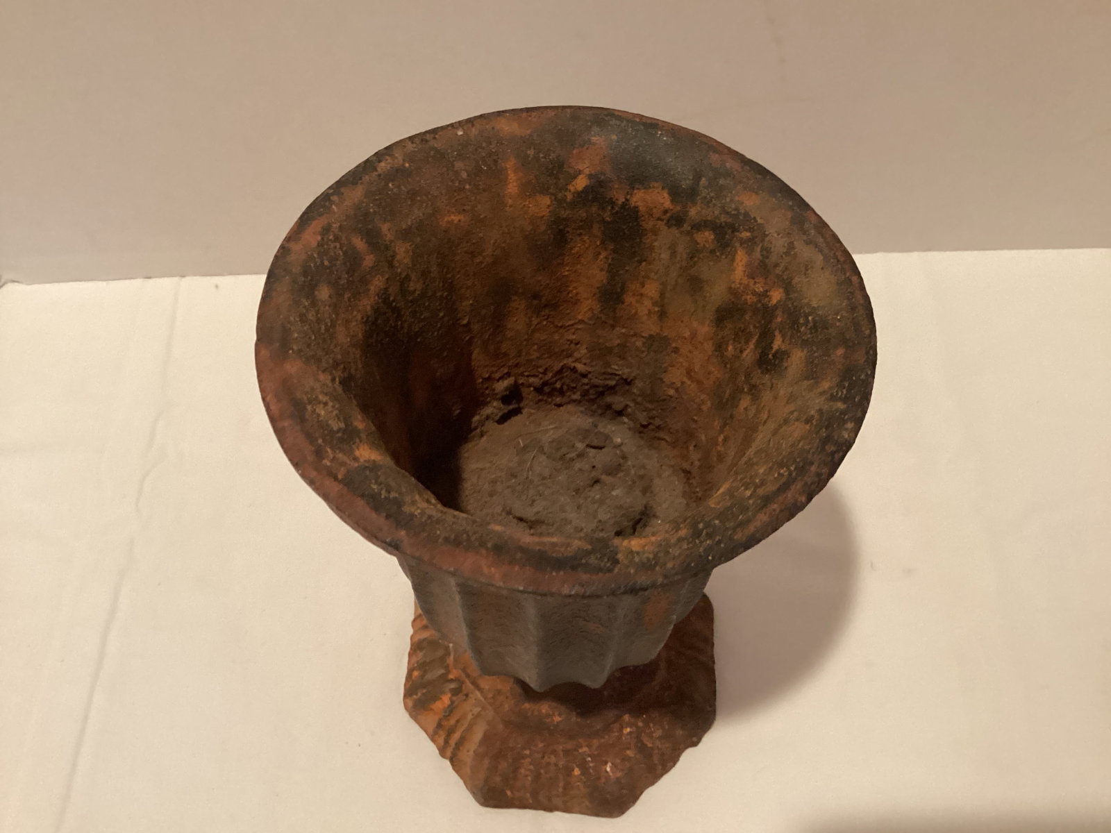 Cast Iron Pedestal Vase and Finial - 3