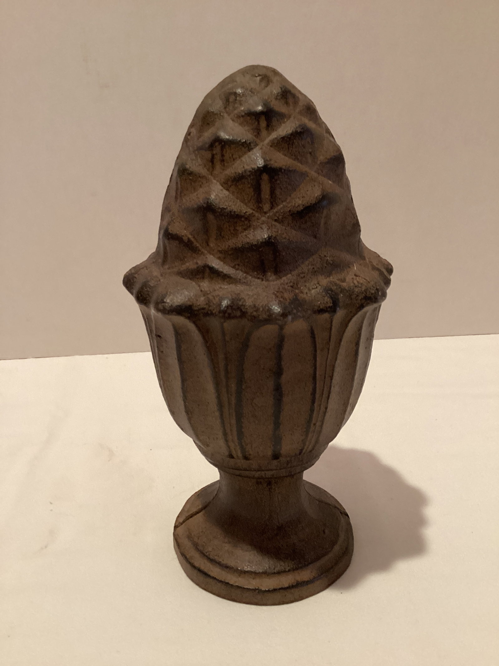 Cast Iron Pedestal Vase and Finial - 5