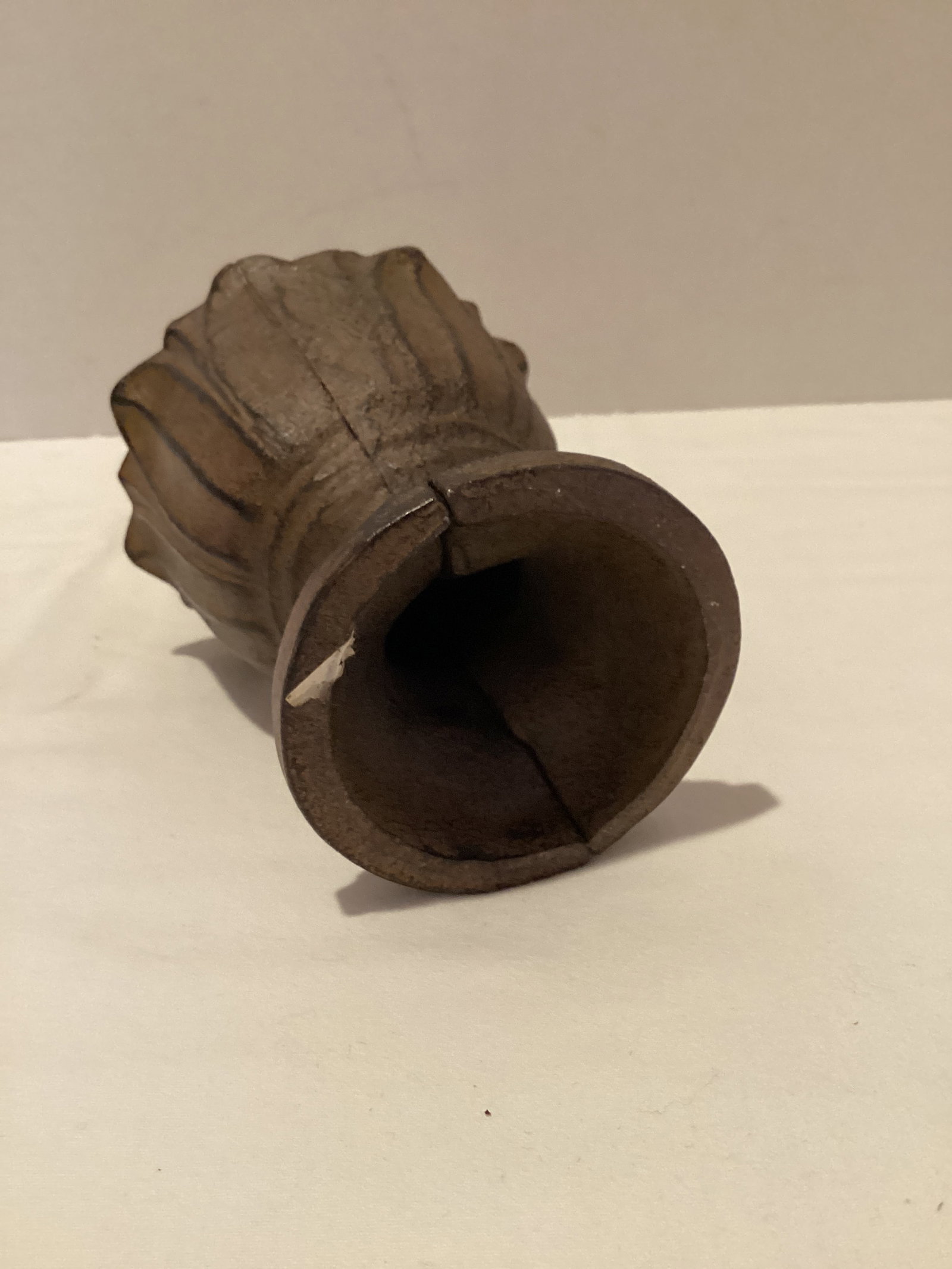 Cast Iron Pedestal Vase and Finial - 6