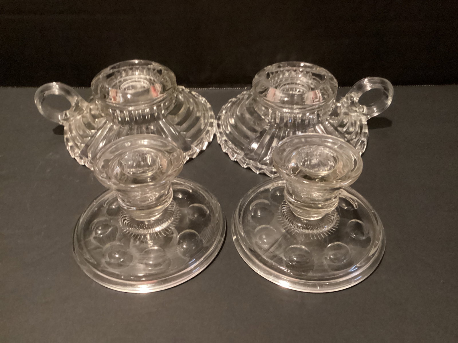 Vintage Imperial Glass and Jeannette Candleholders: .