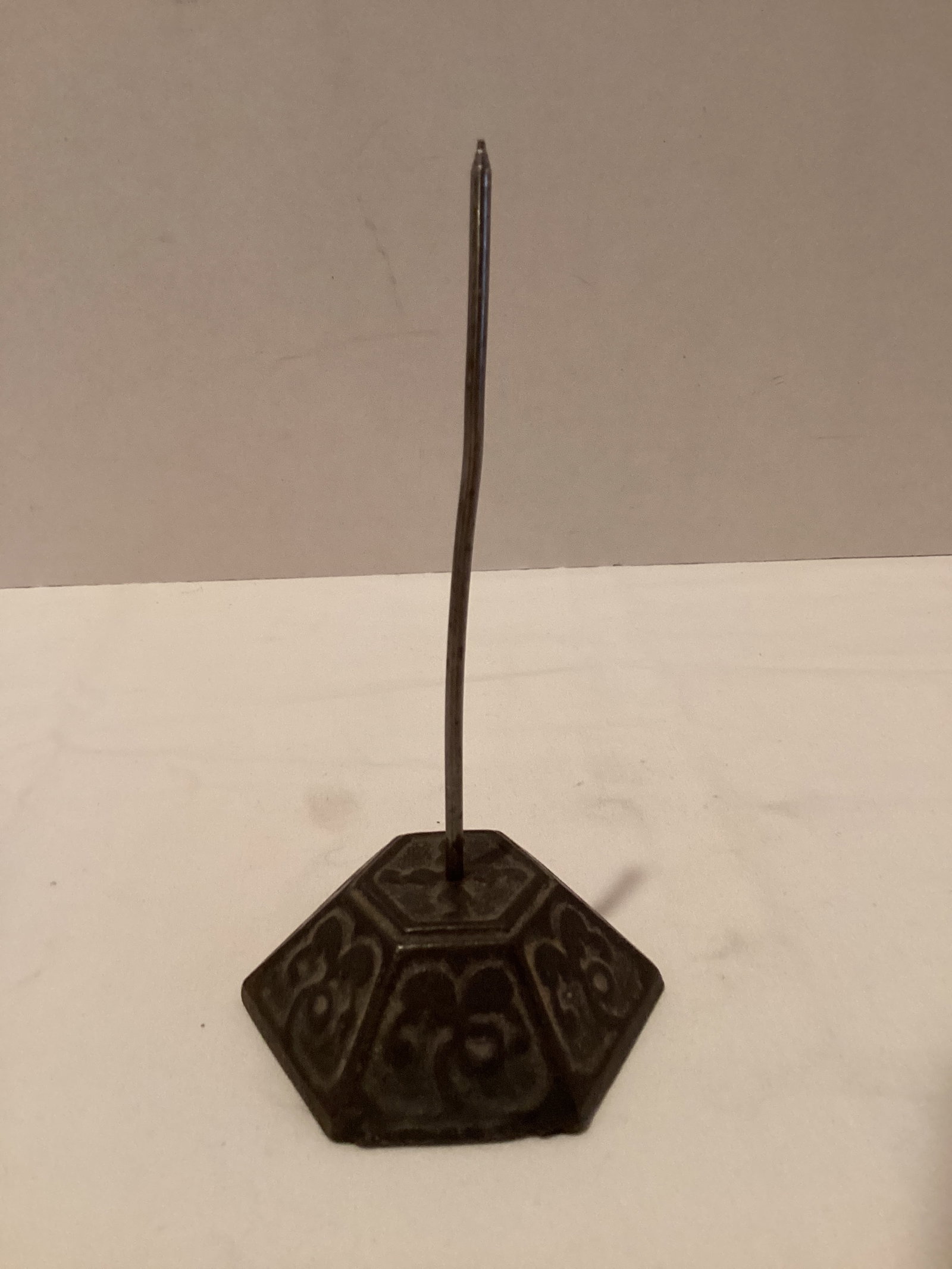 Antique Cast Iron Receipt Spike: .