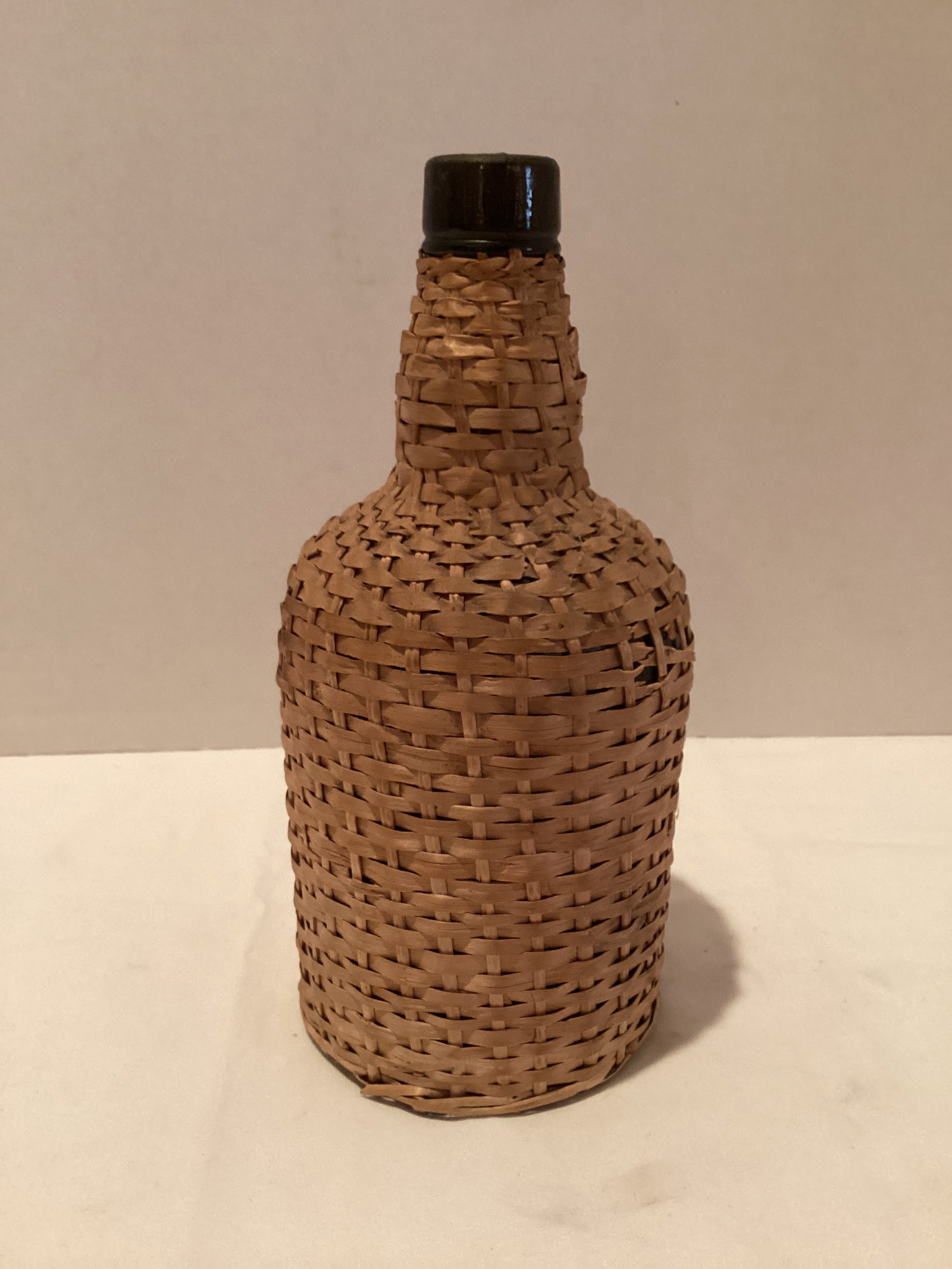 Vinatage Wicker Wrapped Demijohn Bottle: 8 1/2" h