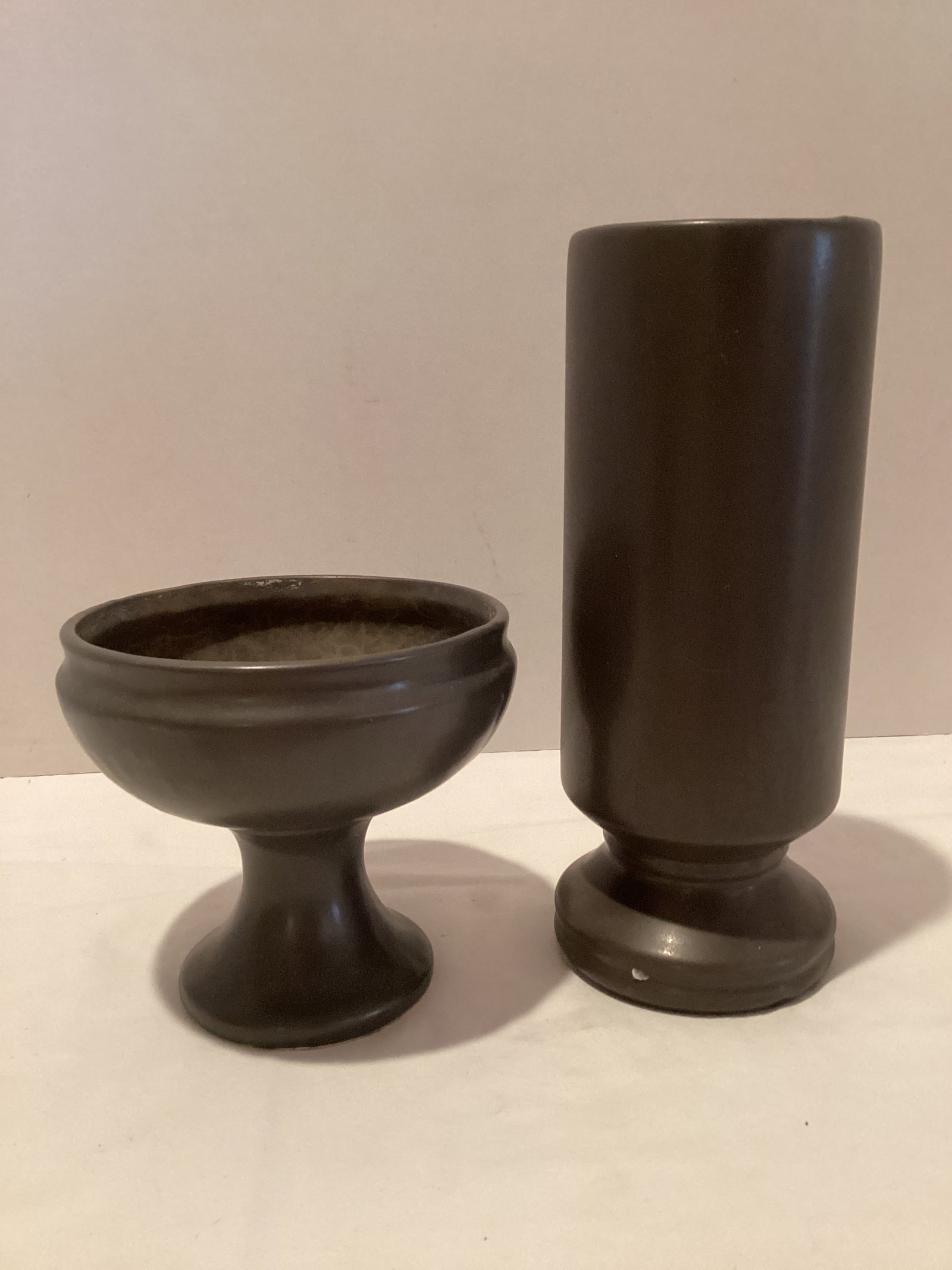 Floraline Pedestal Planter and Vase: 5" and 10 1/2" h