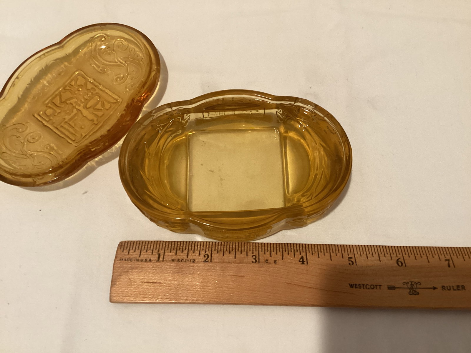Amber Glass Trinket Box - 3