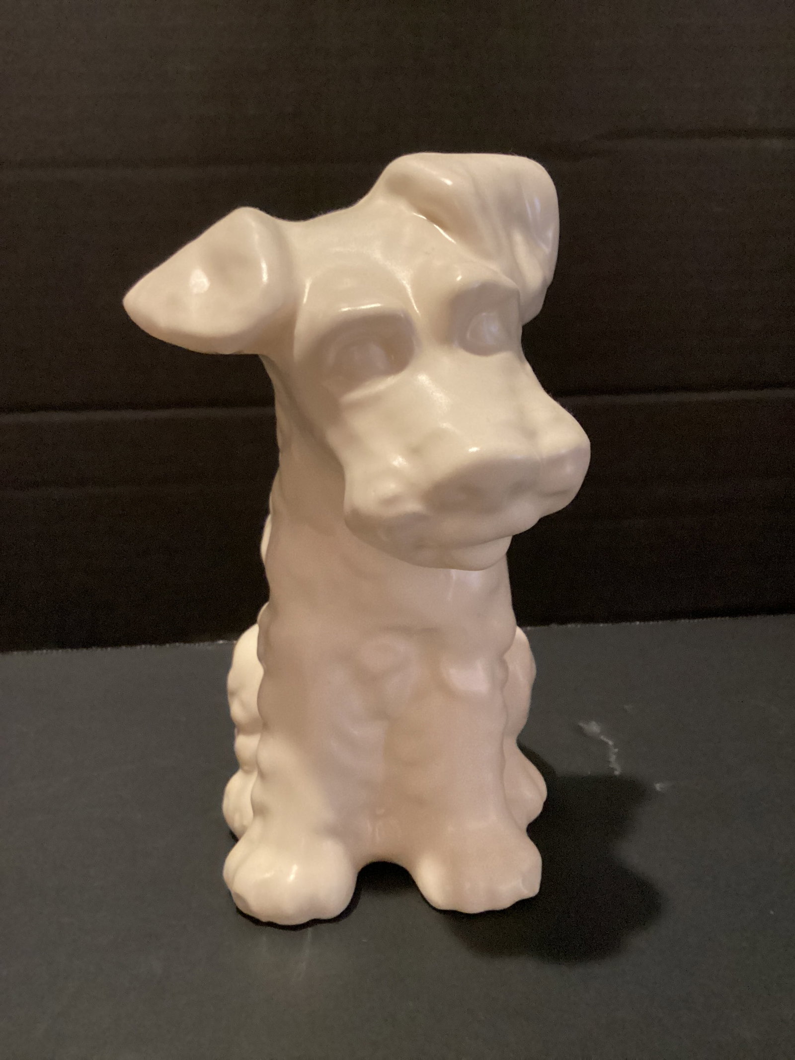 White Ceramic Terrier Dog: 7 1/2" h