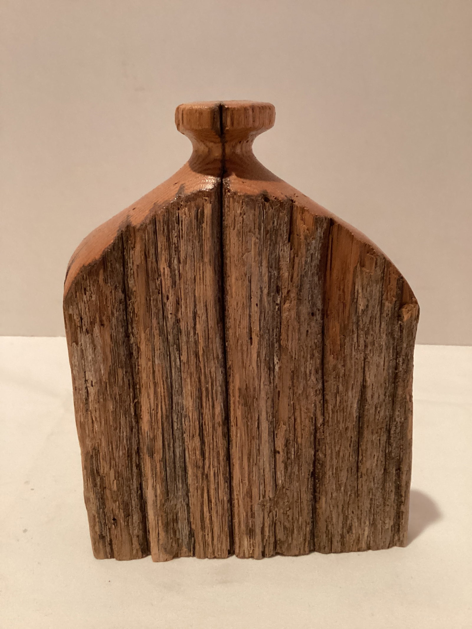 Rustic Fence Post Bud Vase: 7" h