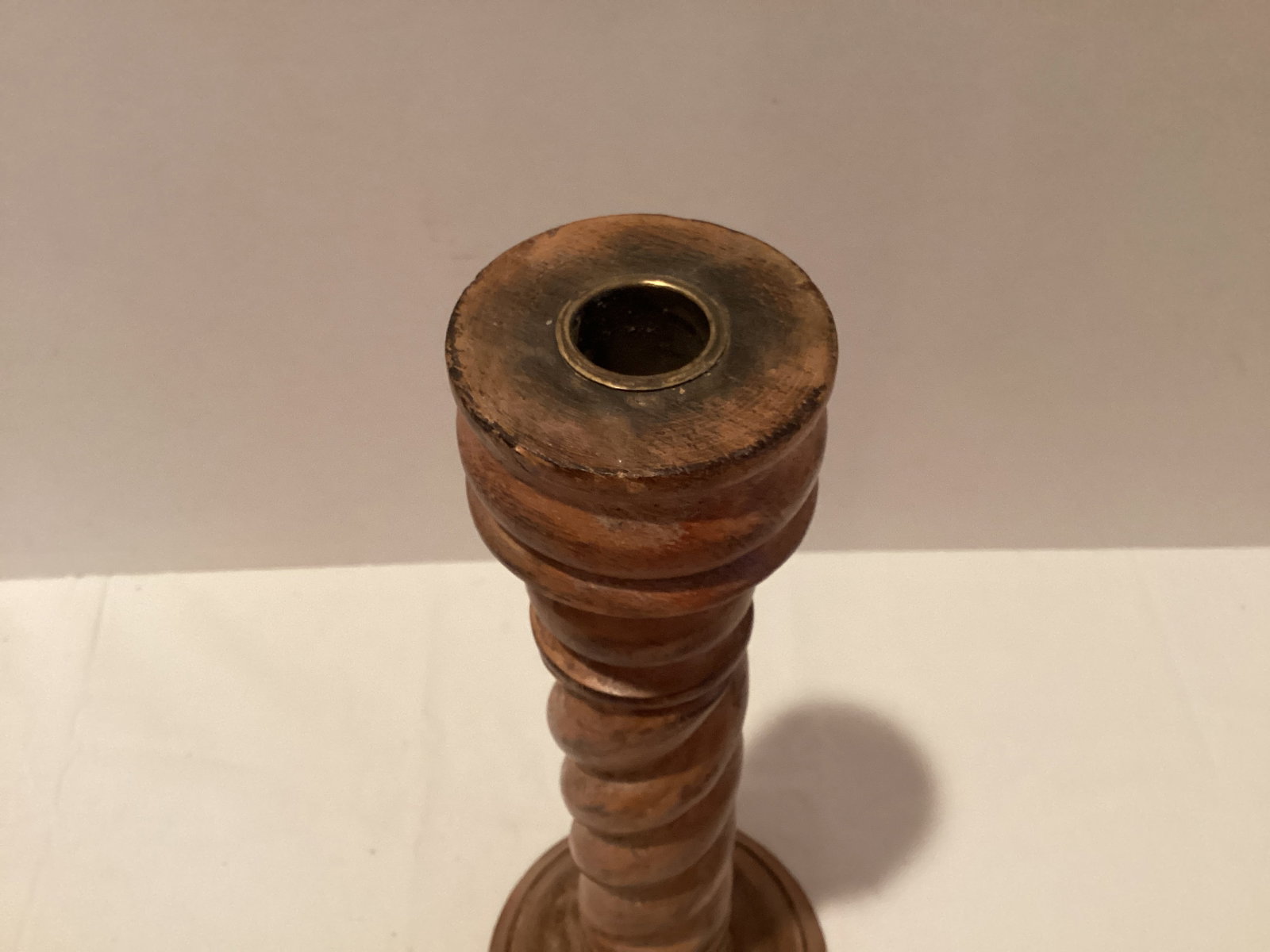 Wood Spindle Candlestick - 2