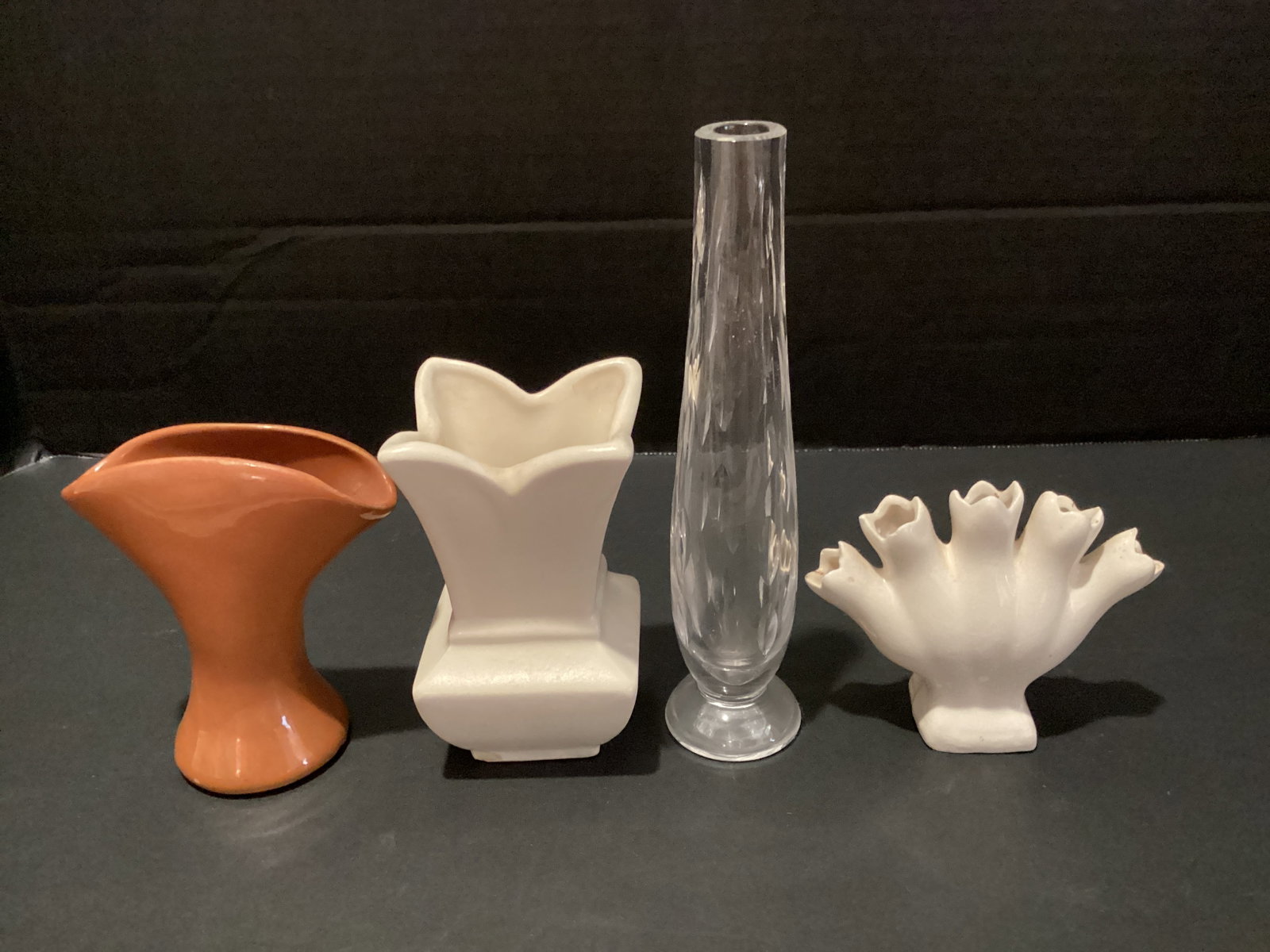 Four Miniature Vases: 3" to 7" h, one Waterford