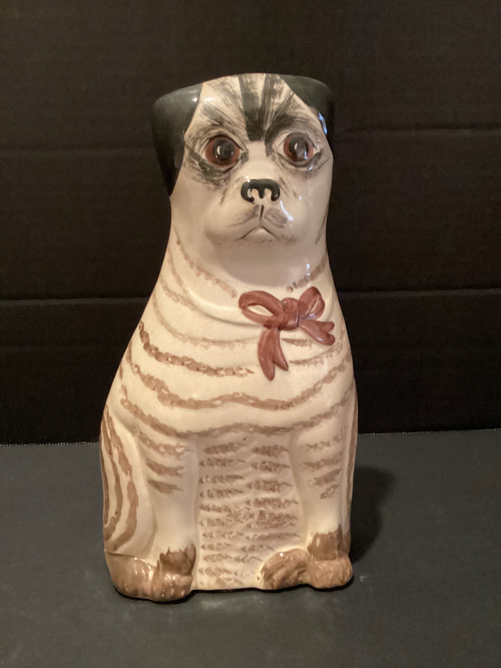 Ceramic Pug: 9" h
