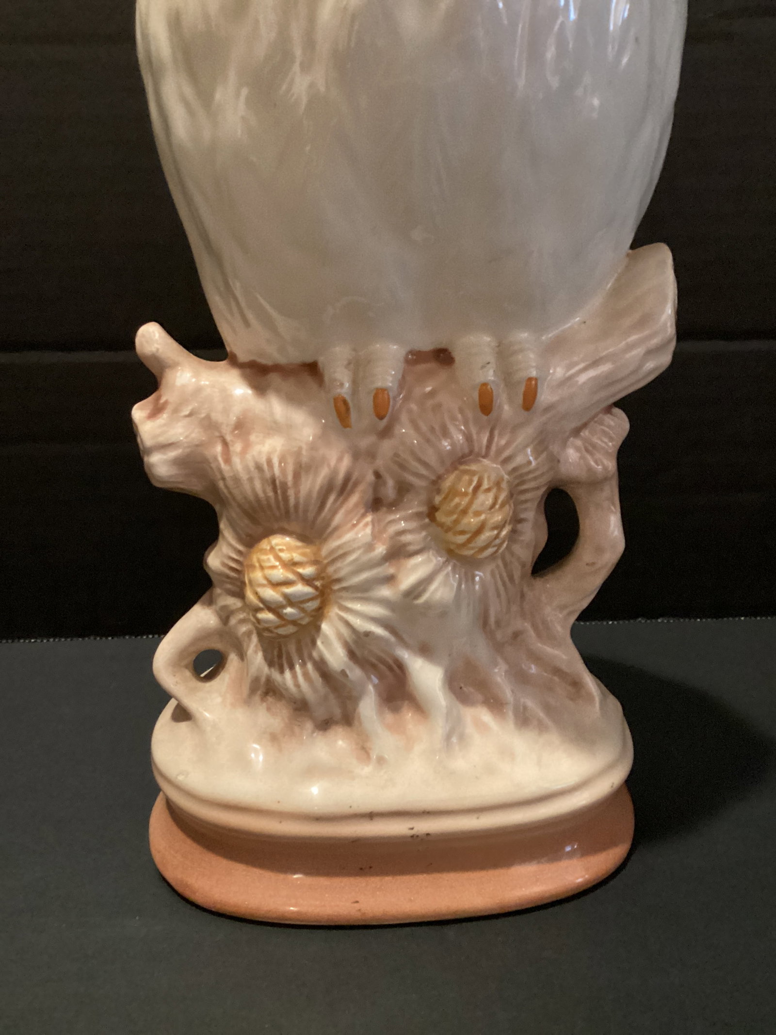Ceramic Owl on Log Figure - 3