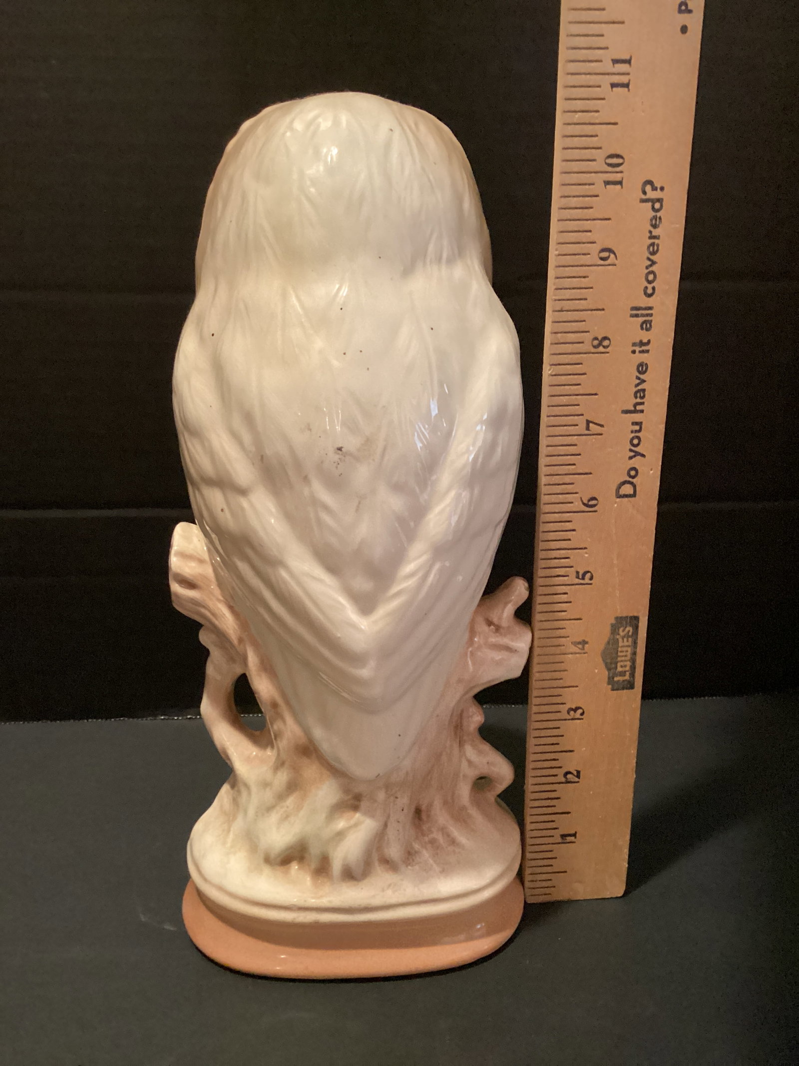 Ceramic Owl on Log Figure - 5