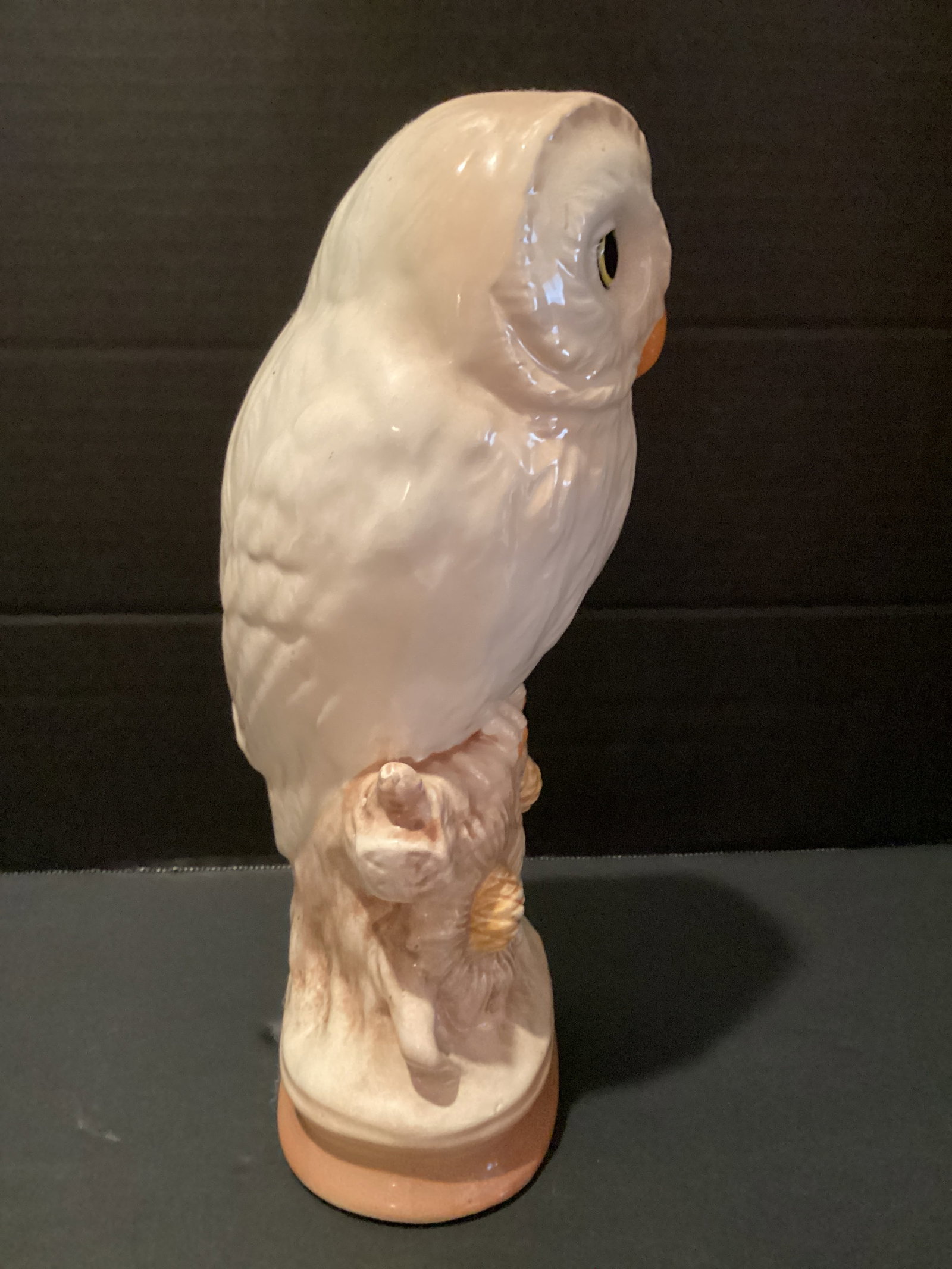 Ceramic Owl on Log Figure - 6