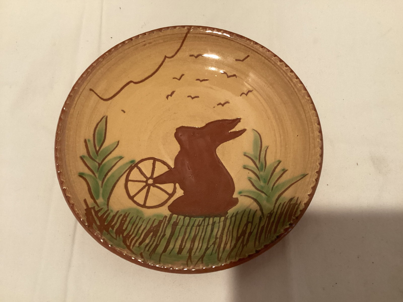 Pottery Rabbit Plate
