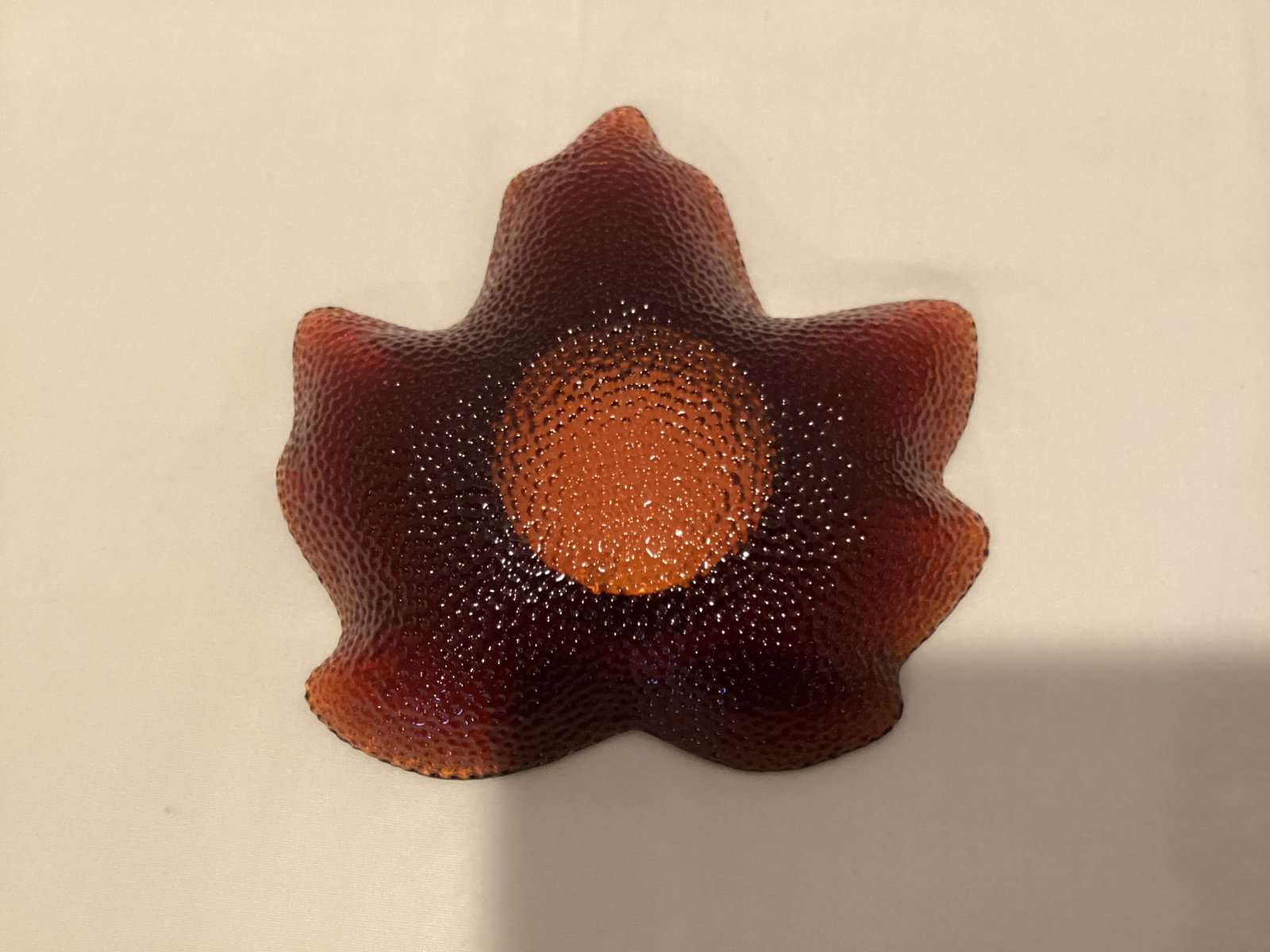 Three Glass Leaf Votive Holders - 3