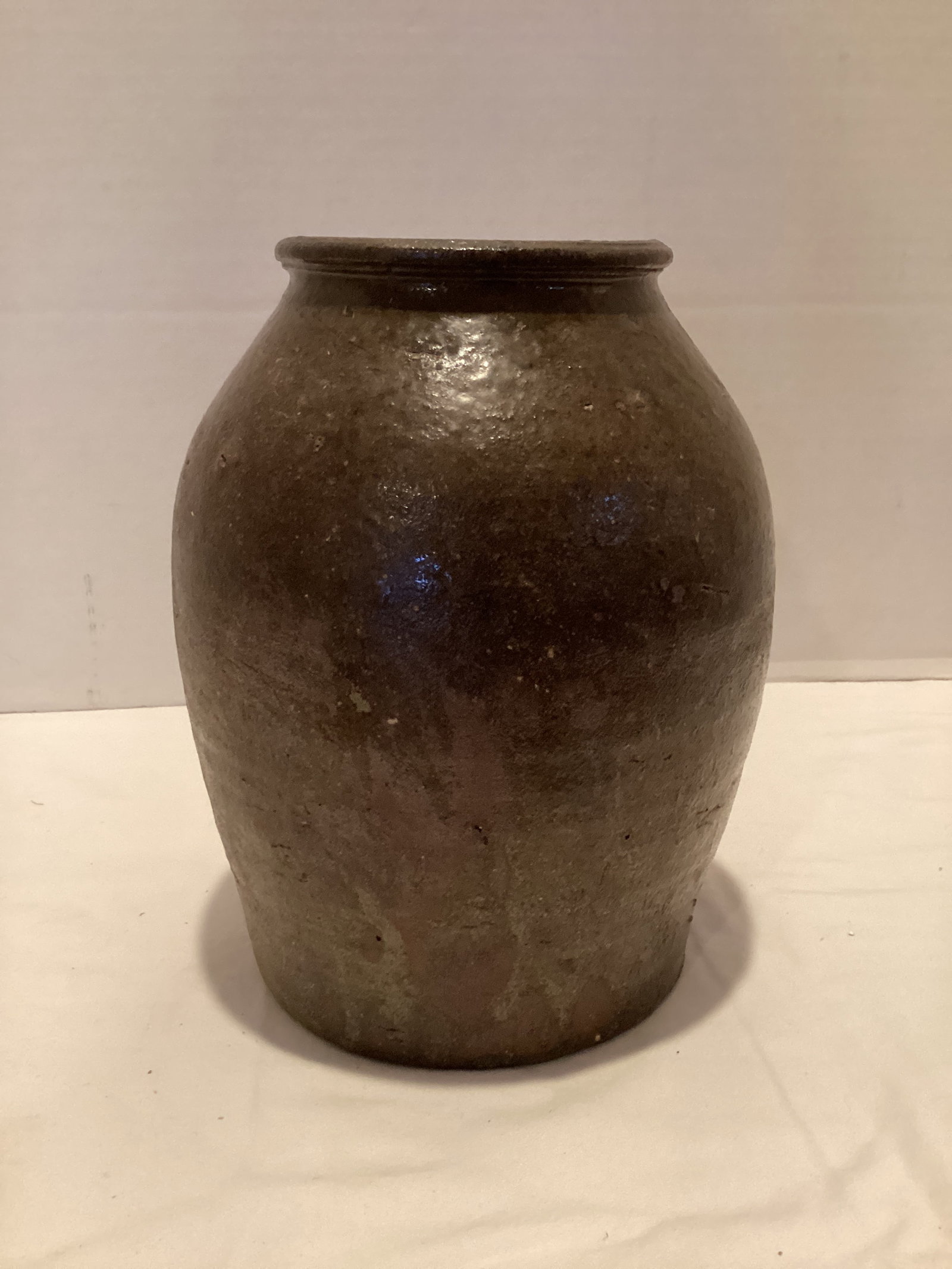 Antique Alkaline Glaze Southern Stoneware Vase: 8 3/4" h