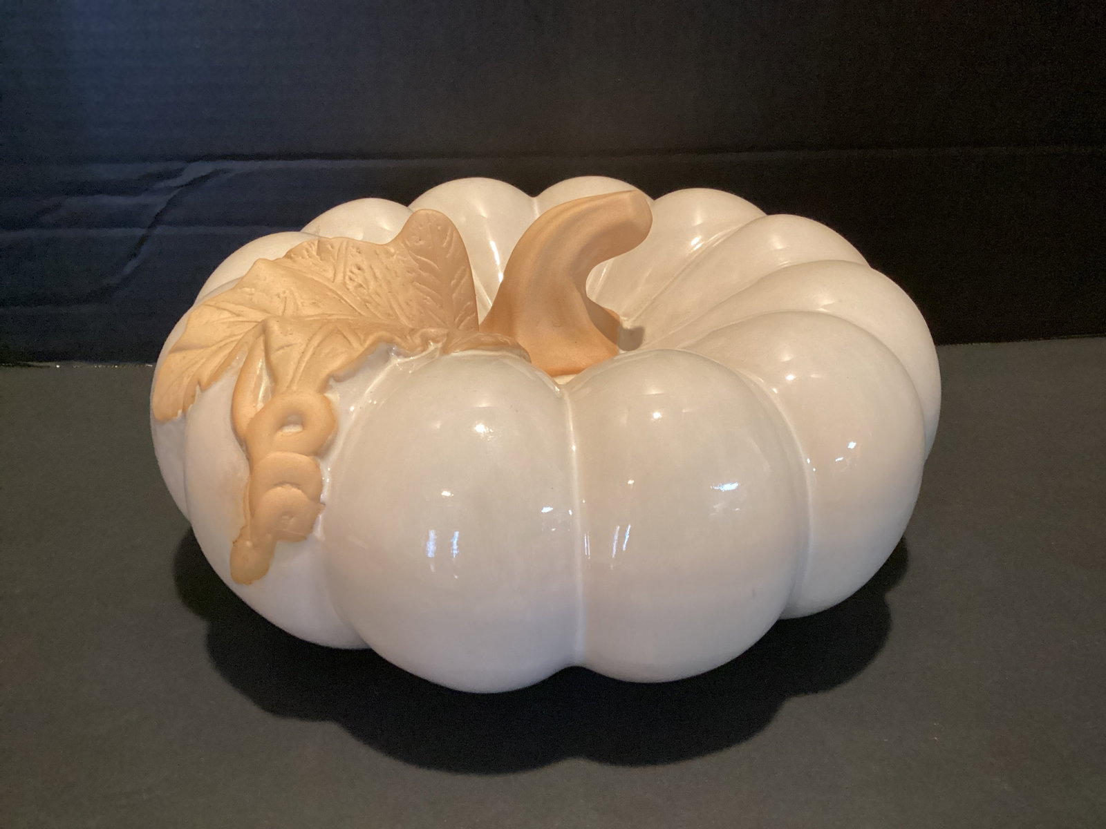 Large Decorative Ceramic Pumpkin: 5 1/2" h