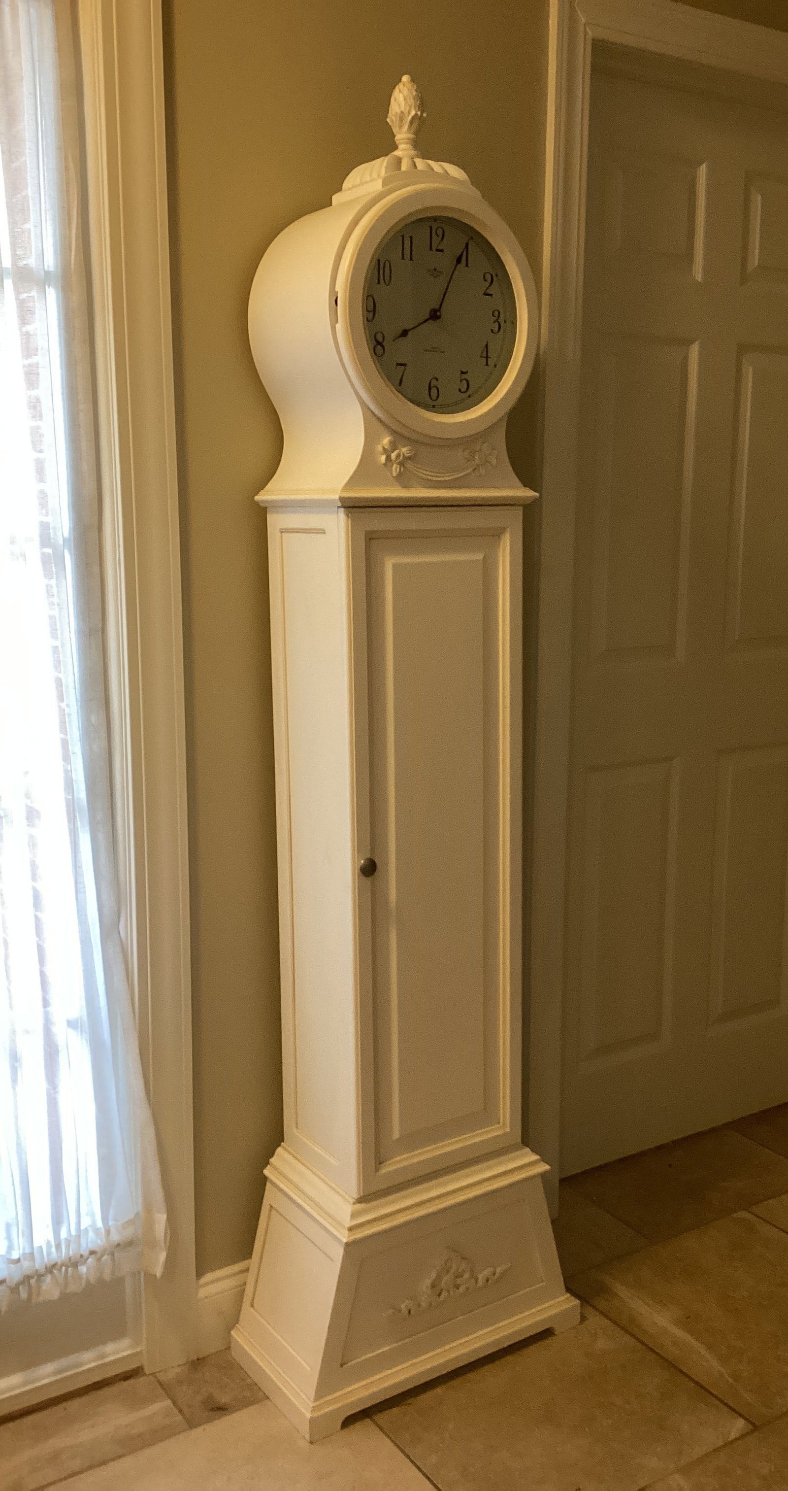 Quartz Clock with Storage: 20" w x 10" d x 75" h, shipping unavailable for this lot