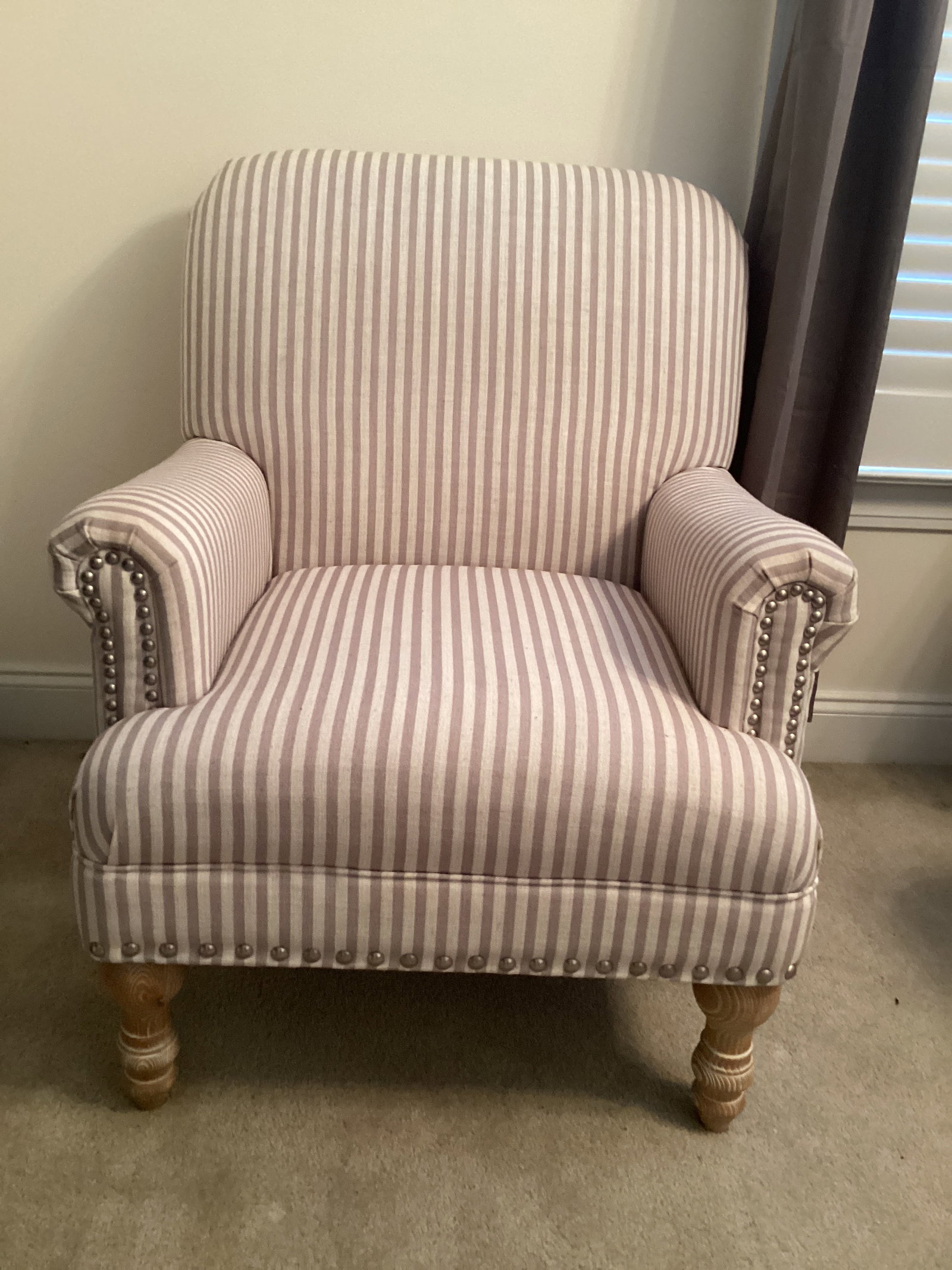 Armchair: 29" w, shipping unavailable for this lot