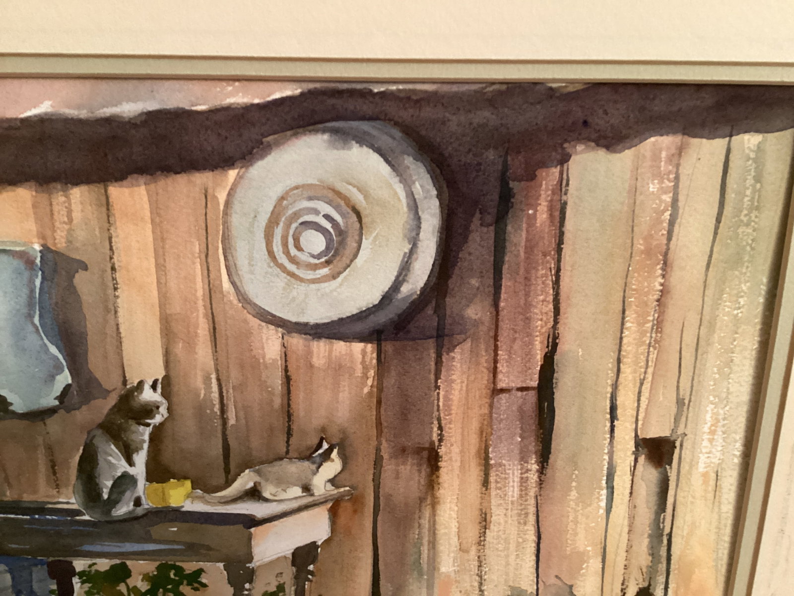 Matted Original Cat Watercolor - 4