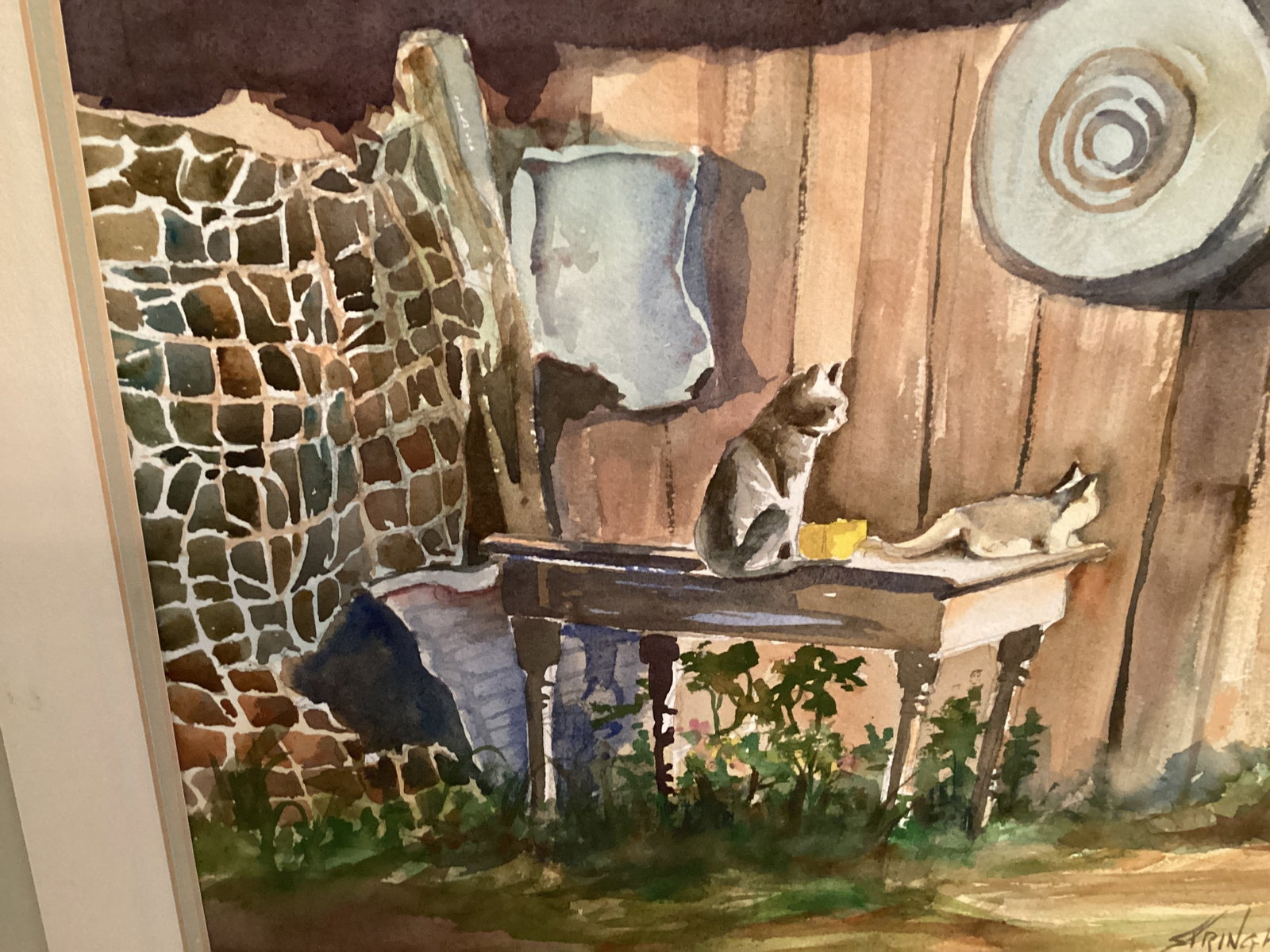 Matted Original Cat Watercolor - 5