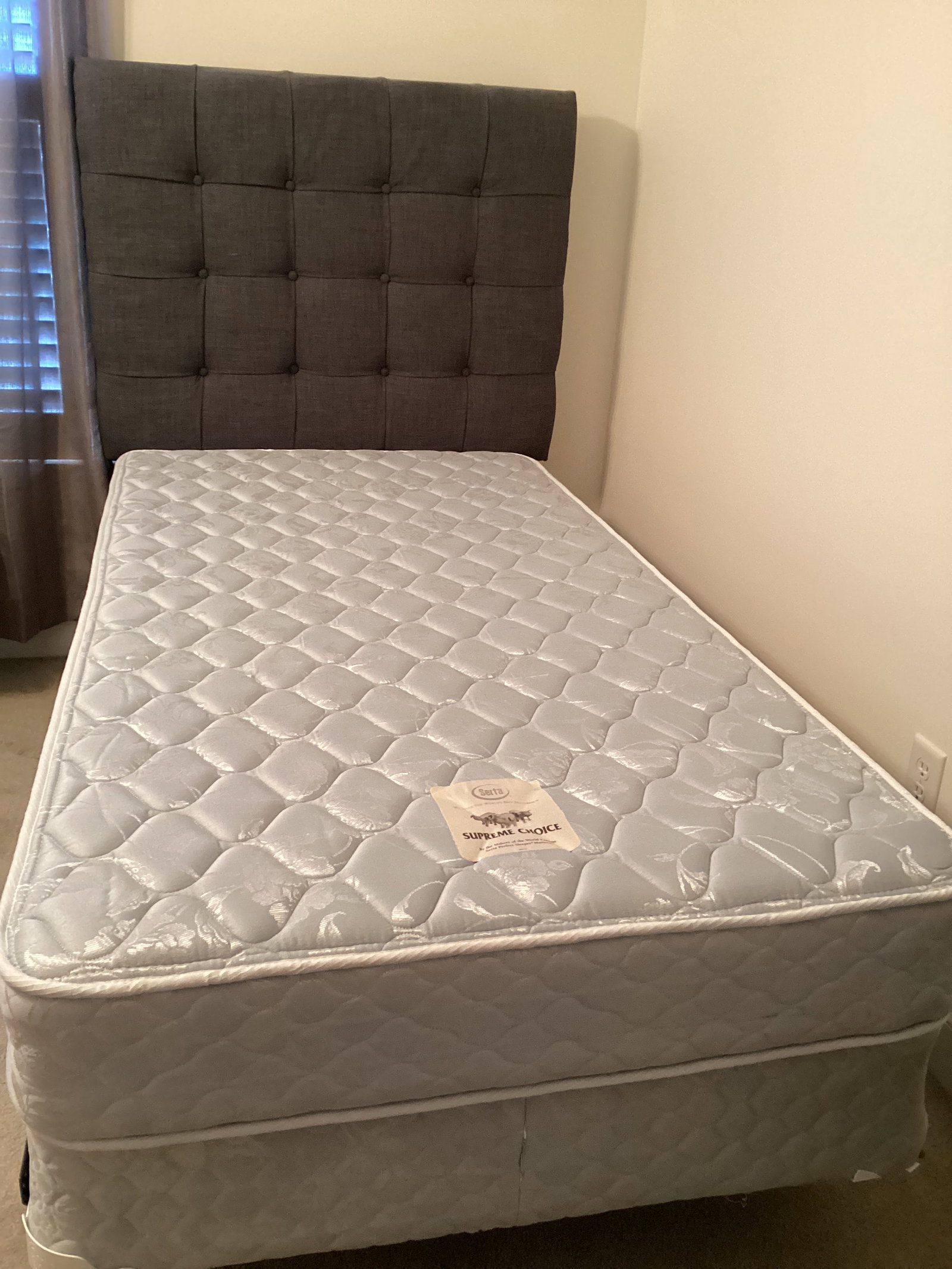 Twin Size Bed: 41" w, must take mattress and boxspring, shipping unavailable for this lot