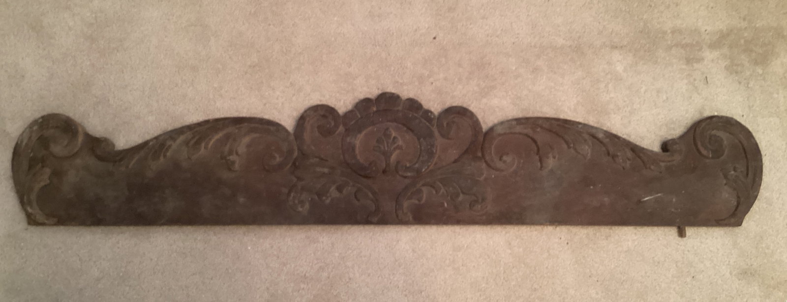 Antique Armoire Pediment: 52" L, shipping unavailable for this lot