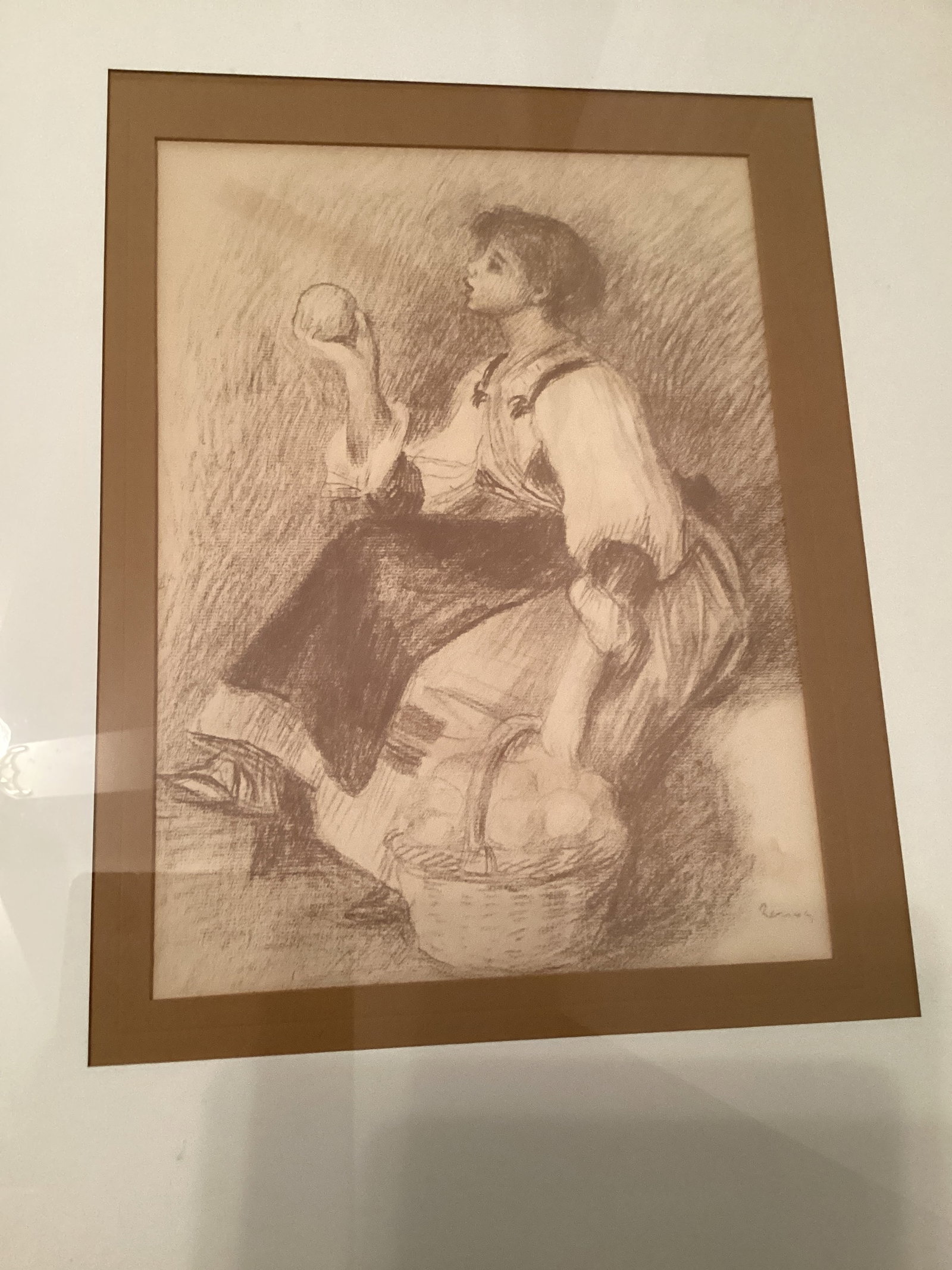 Framed Matted Print of "The Orange Vendor" by Renoir - 2