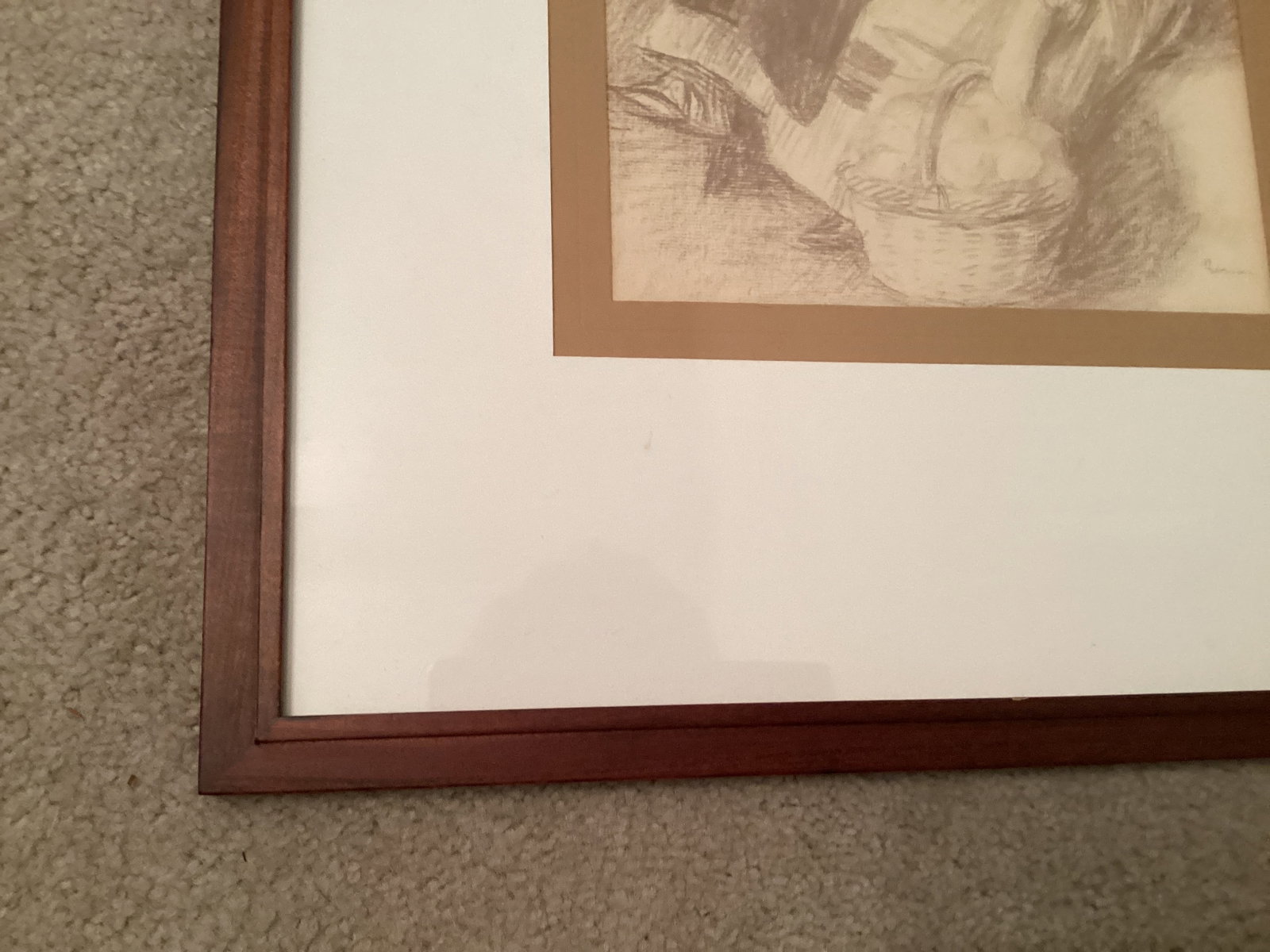 Framed Matted Print of "The Orange Vendor" by Renoir - 4