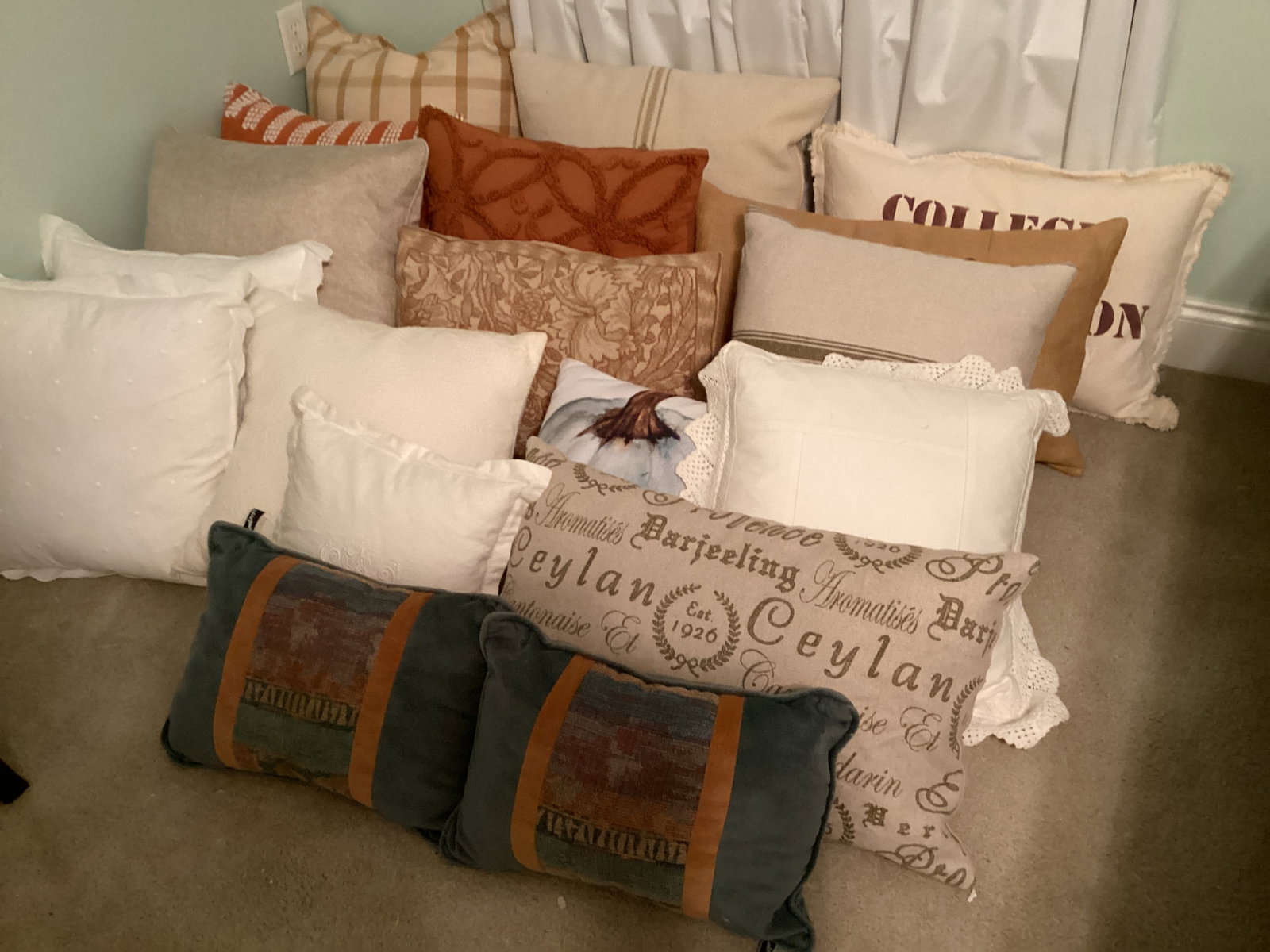 Decorative Pillows: shipping unavailable for this lot