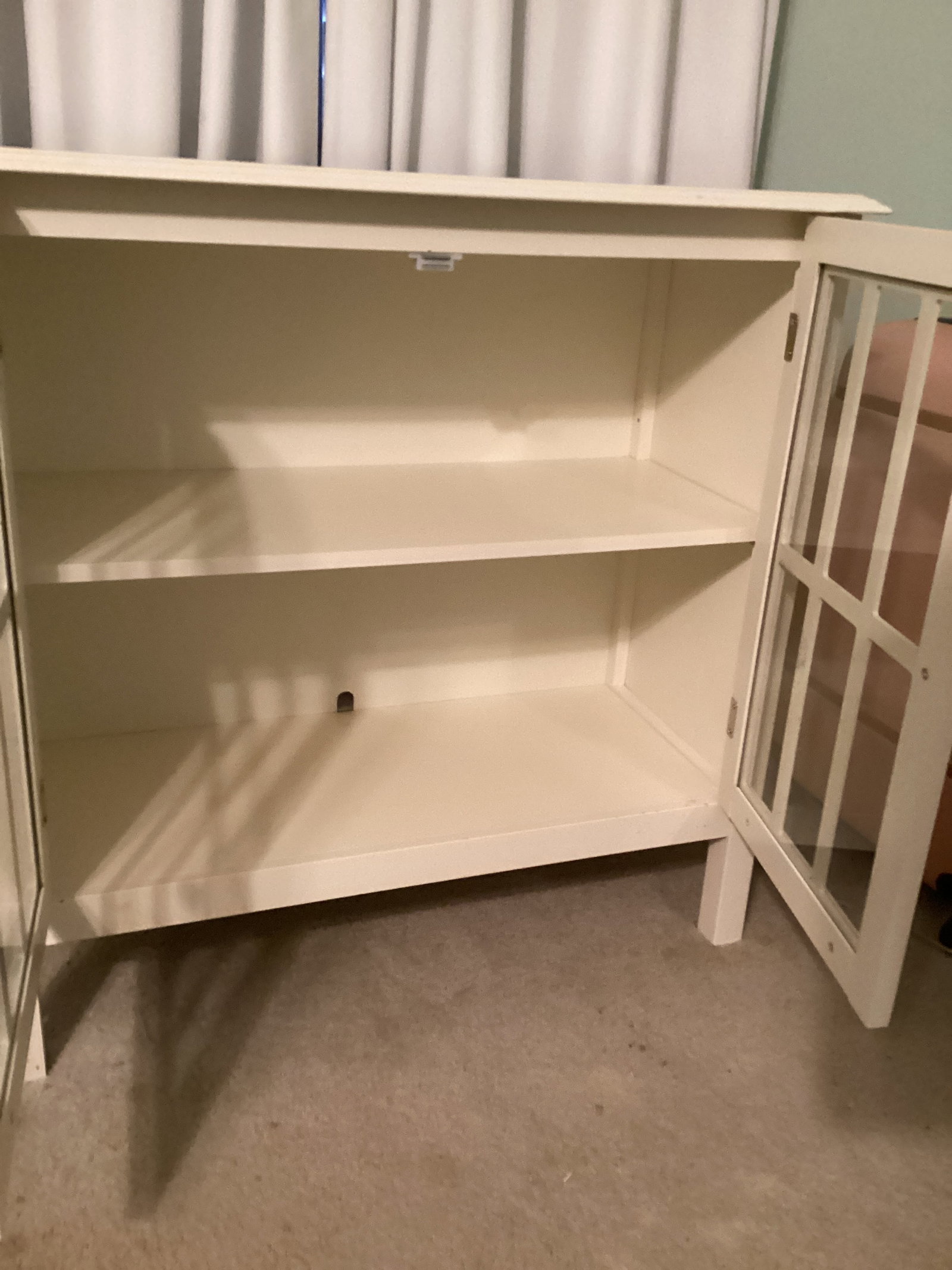 Nightstand with Glass Panel Doors - 4
