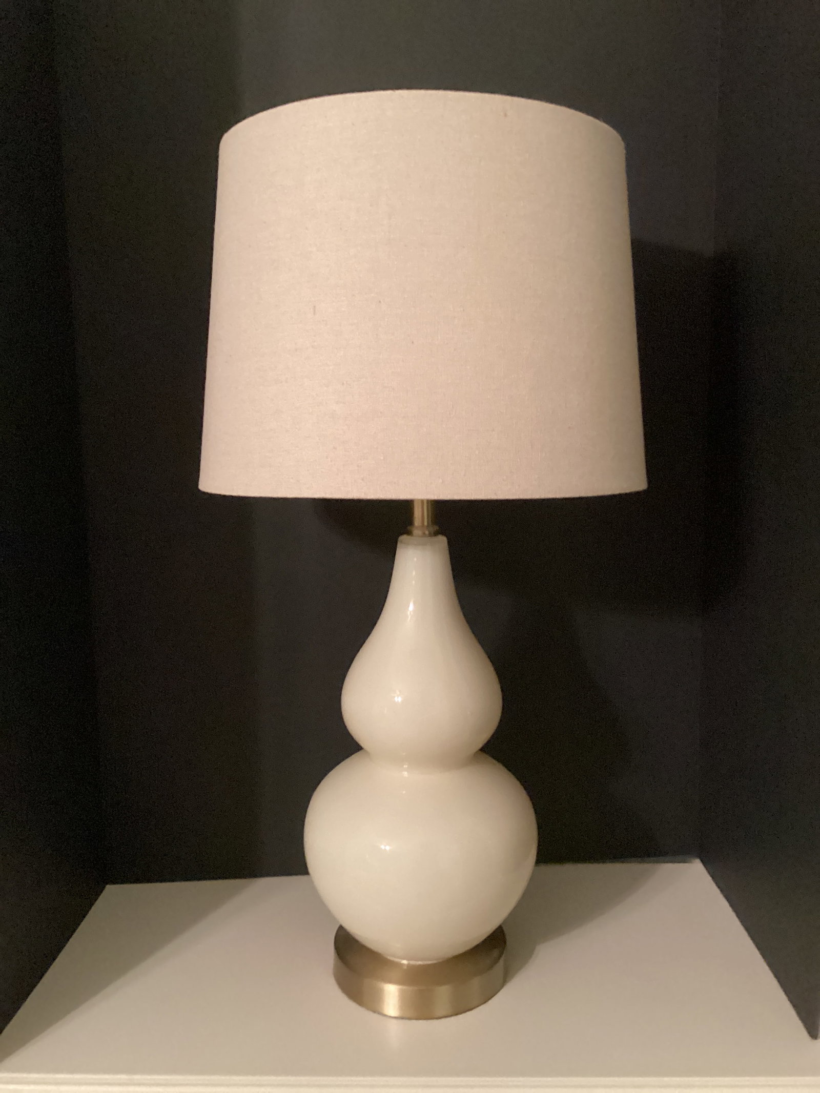 Glass Table Lamp: 28" h, shipping unavailable for this lot