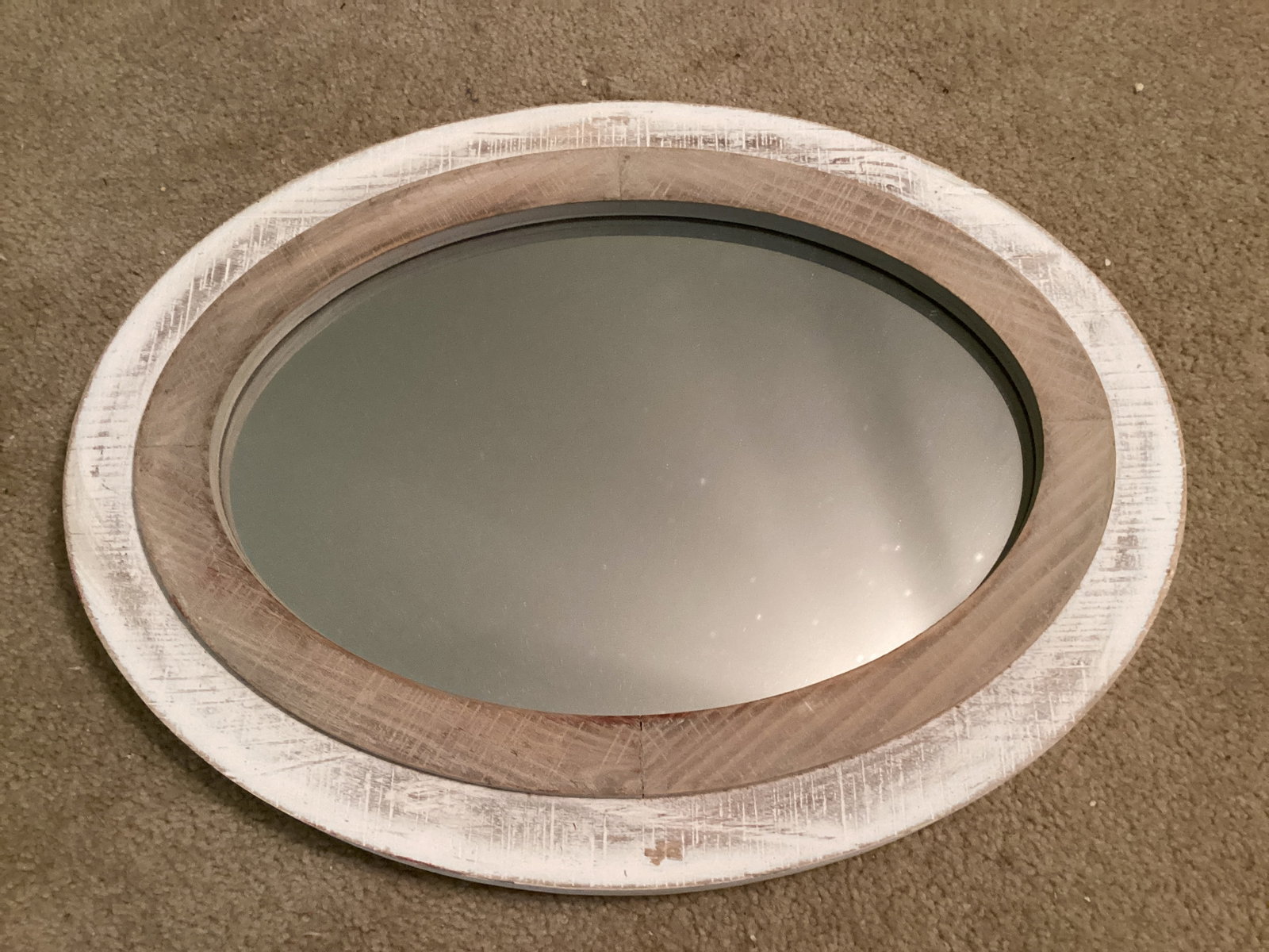 Framed Oval Mirror: 14" x 18 1/2"