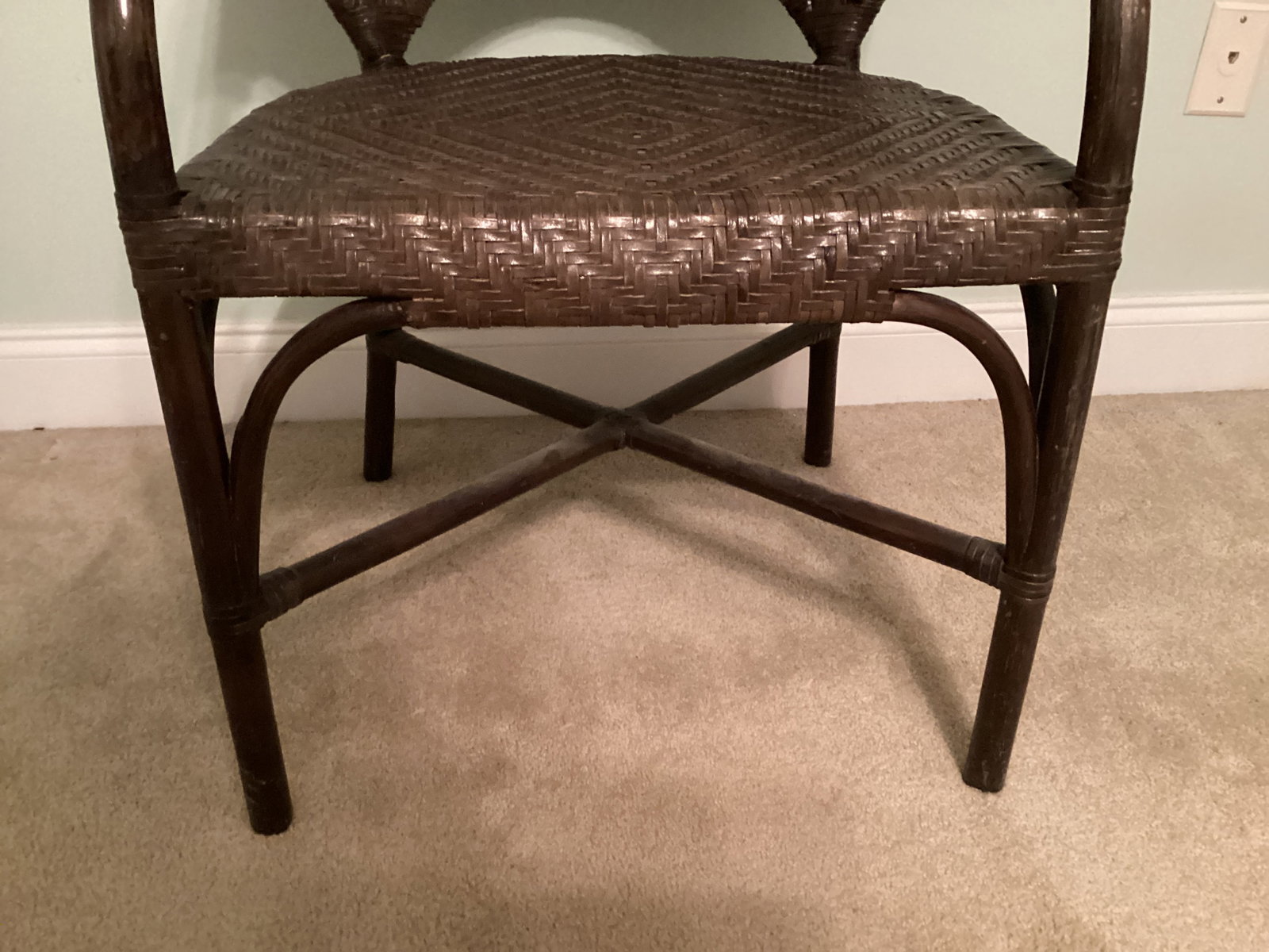 Rattan Chair with Woven Seat and Back - 4