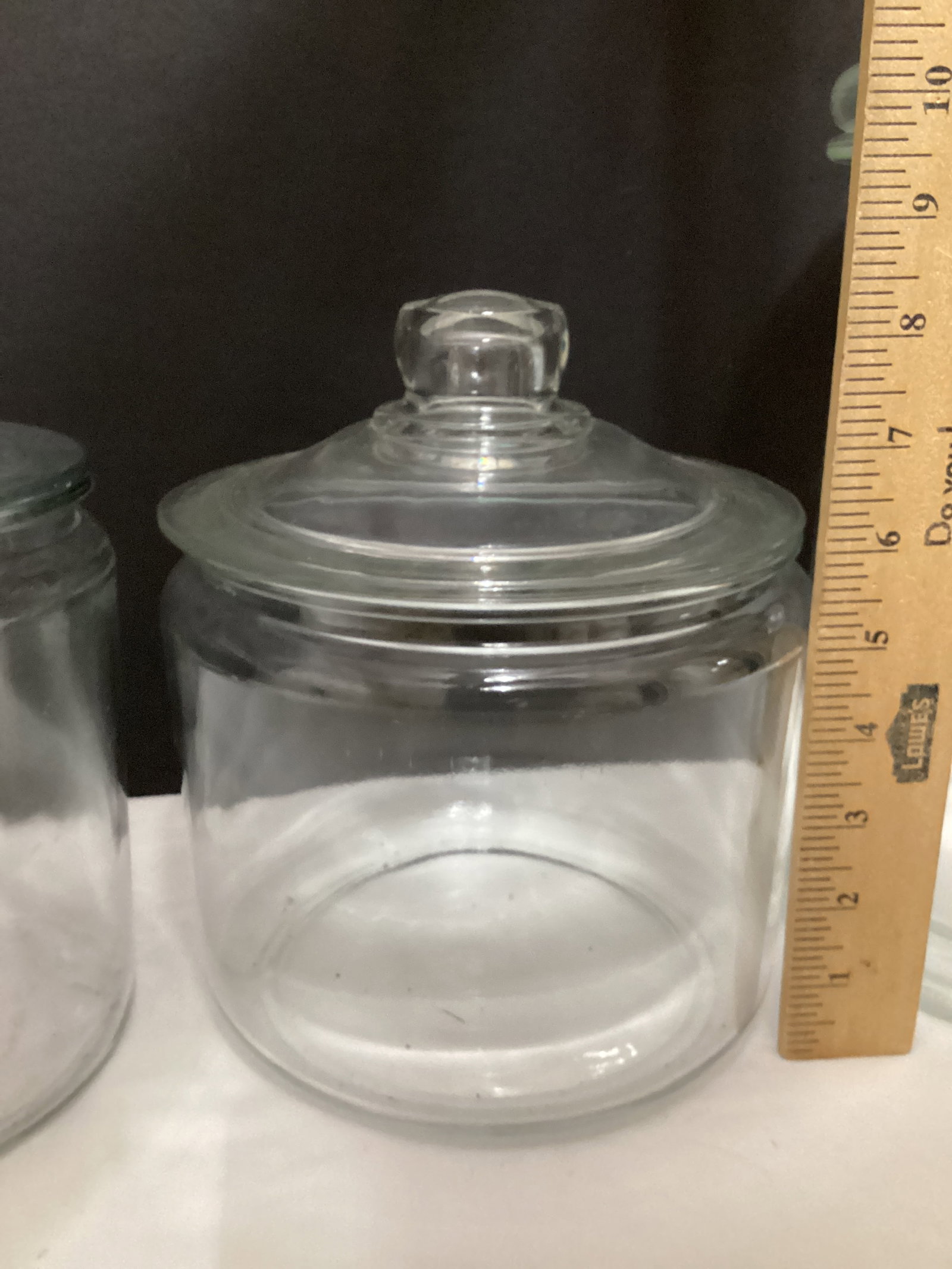Three Glass Countertop Jars with Lids - 3