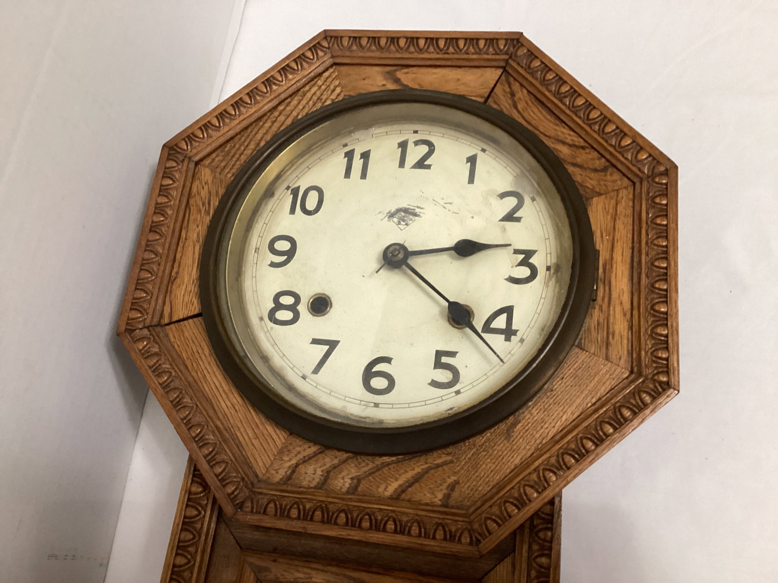 Antique Oak Regulator Wall Clock - 2