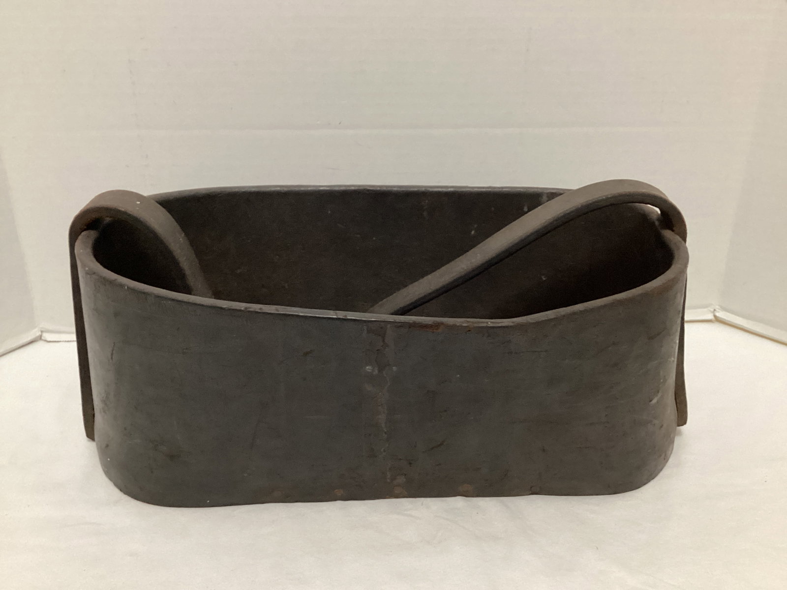 Vintage Leather Ferrier Tool Caddy: 15 1/2" L, wood bottom