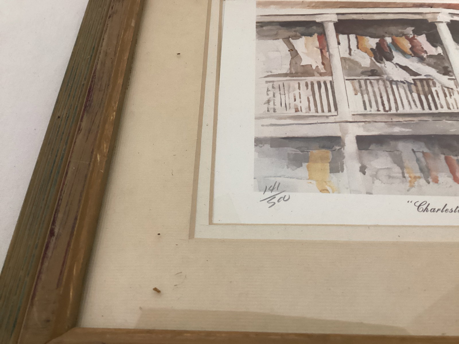 Framed, Matted, Signed Charleston Laundry 141/500 Print - 3