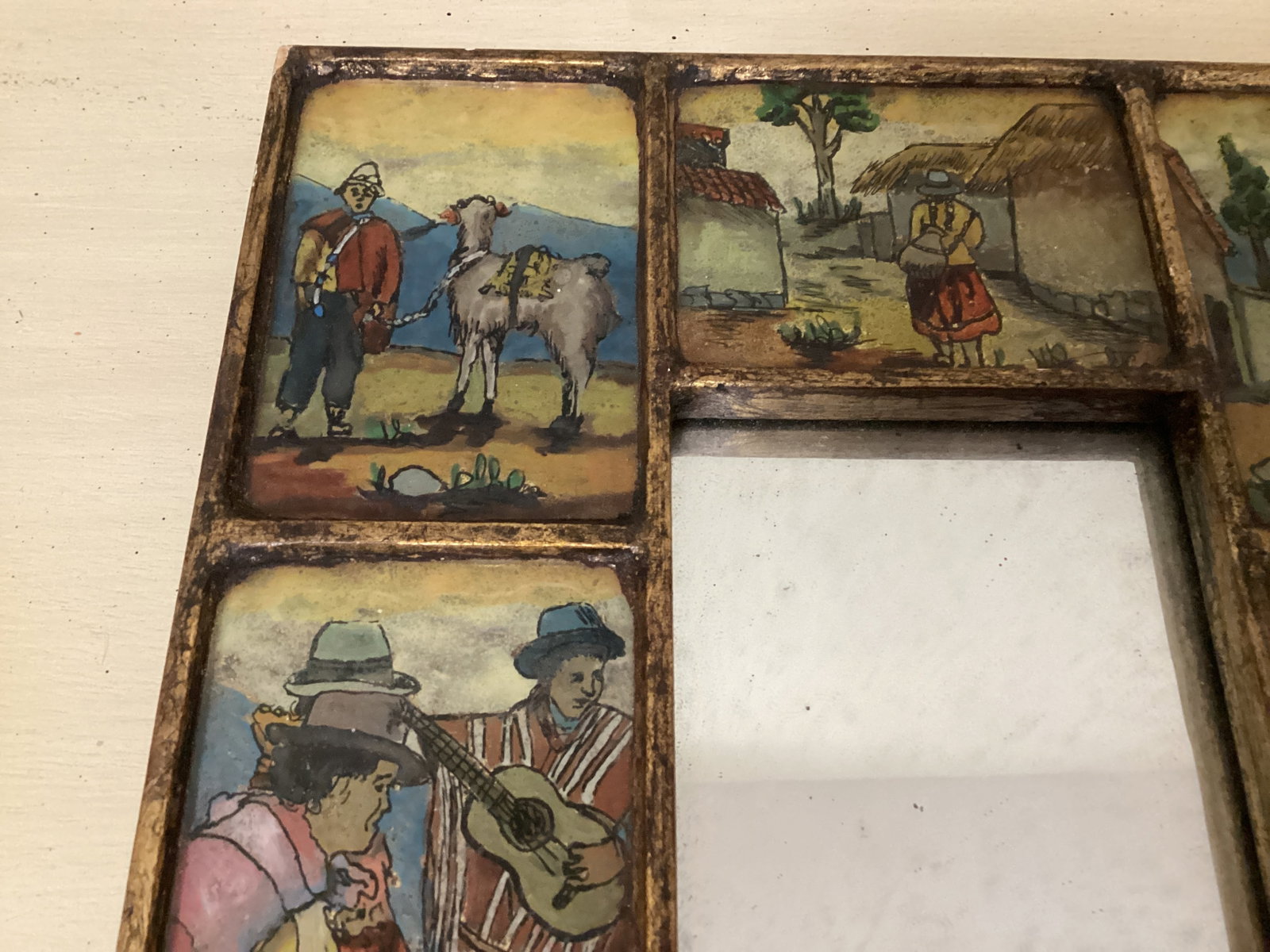 Peruvian Reverse Painting Art Mirror - 2