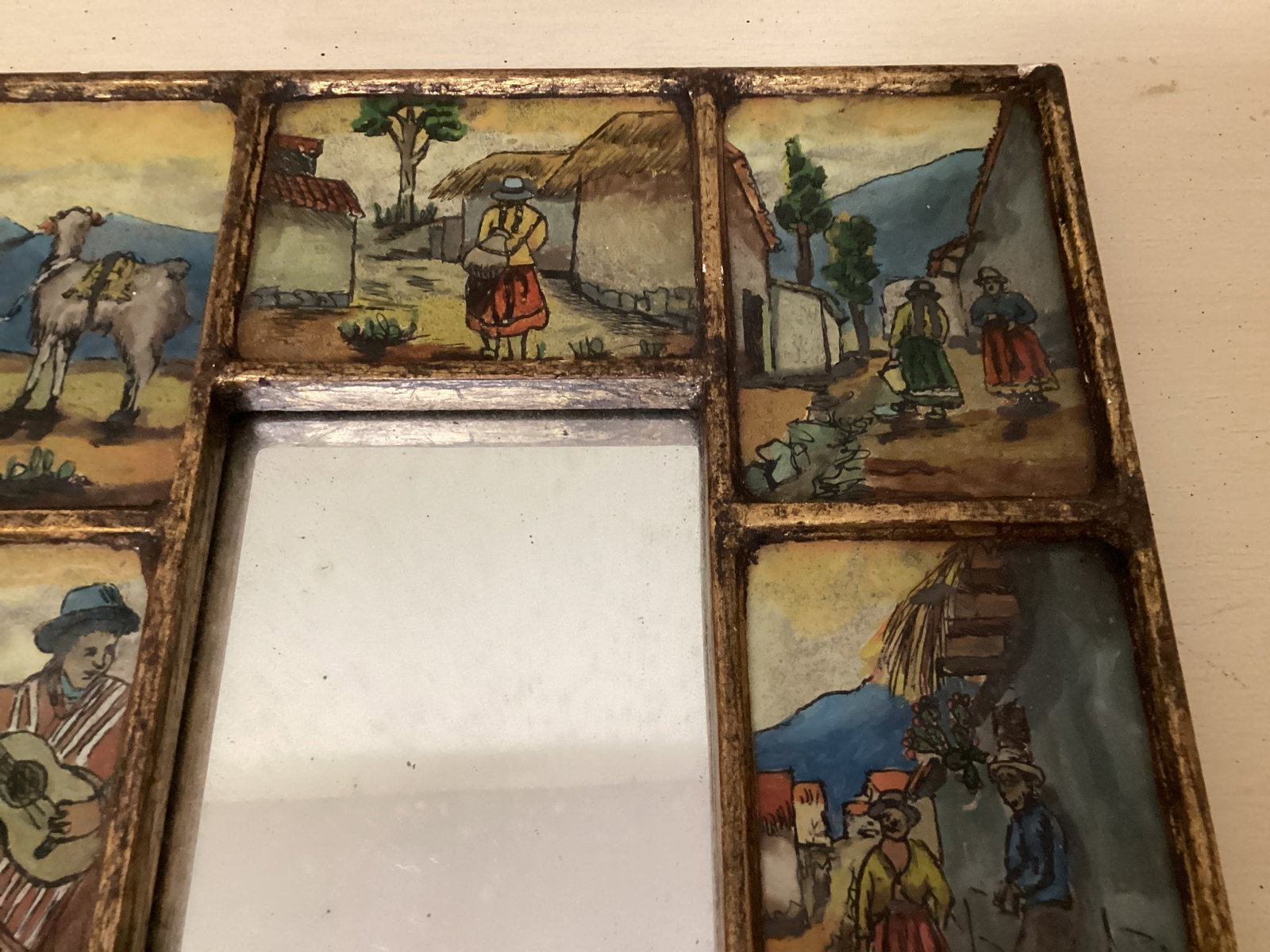 Peruvian Reverse Painting Art Mirror - 3