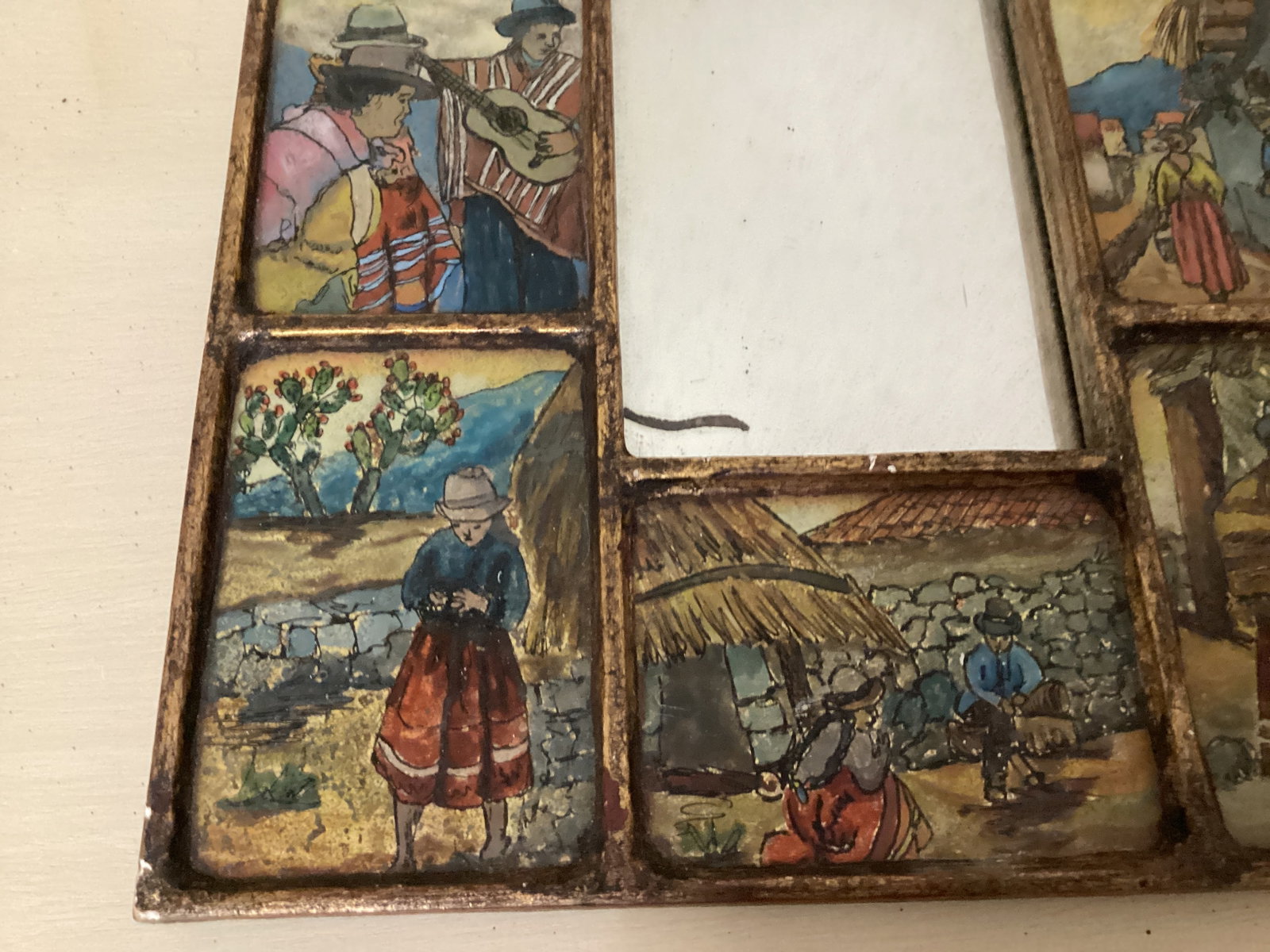 Peruvian Reverse Painting Art Mirror - 5