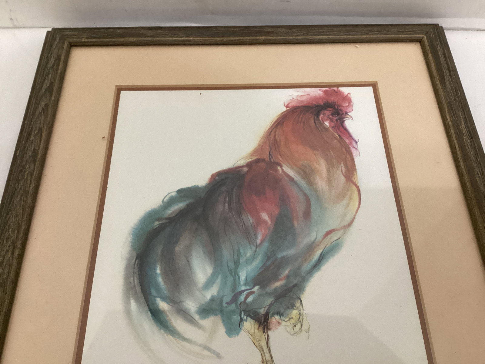 Framed Matted Rooster Print - 2