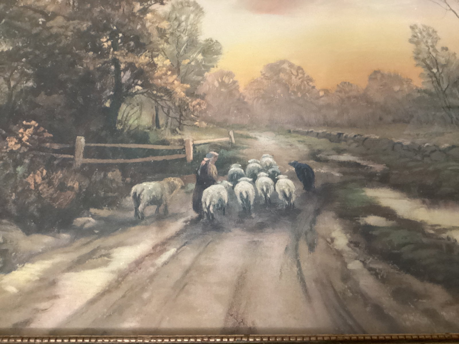 Framed Shepherd Landscape Print - 2