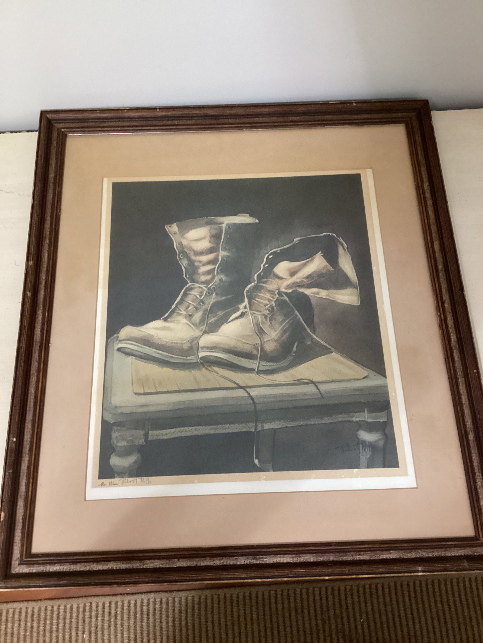 Framed, Matted, Signed Robert Mills After Winter Print: 23 1/4" x 26 1/2", shipping unavailable for this lot