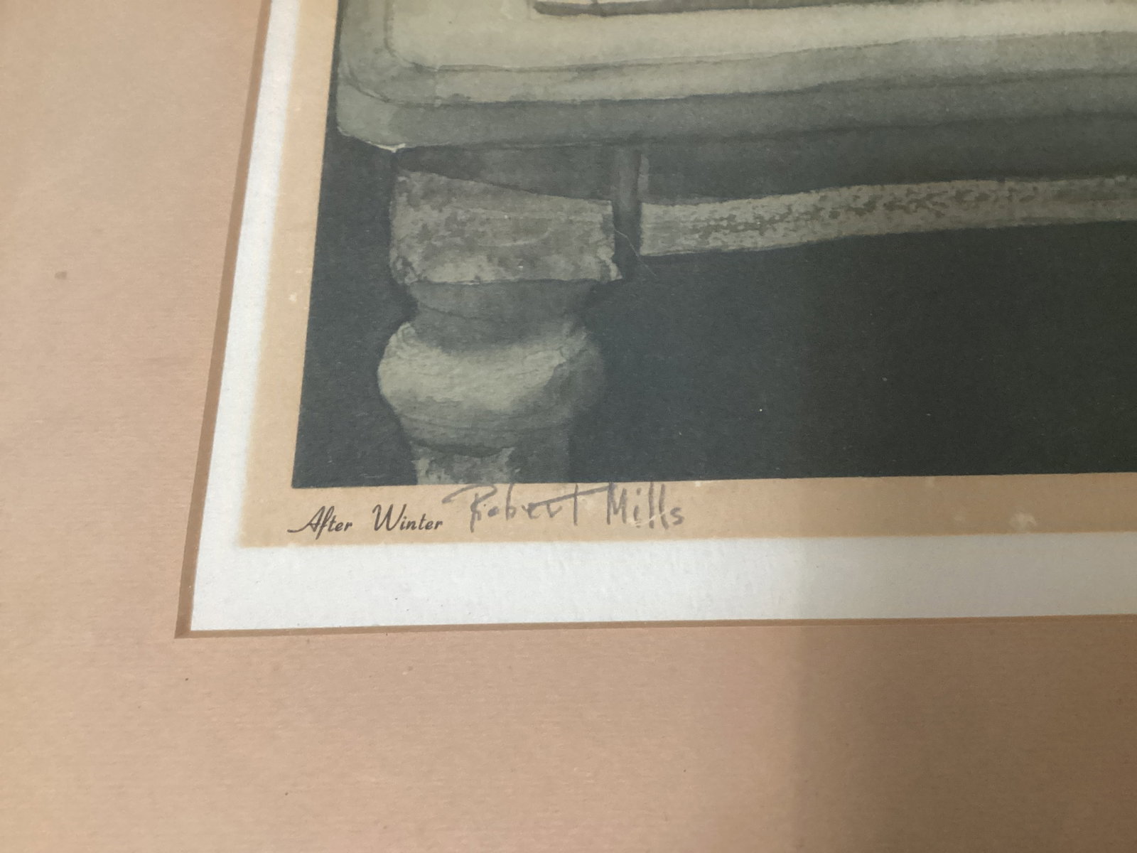 Framed, Matted, Signed Robert Mills After Winter Print - 3