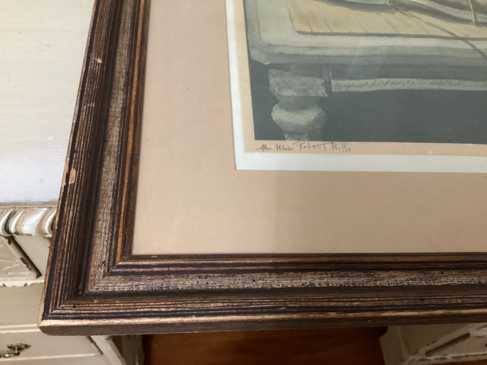 Framed, Matted, Signed Robert Mills After Winter Print - 5