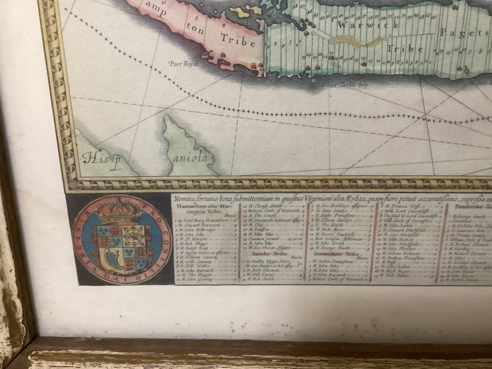 Framed Matted Reproduction Map of Bermuda by Willem Blaeu - 5