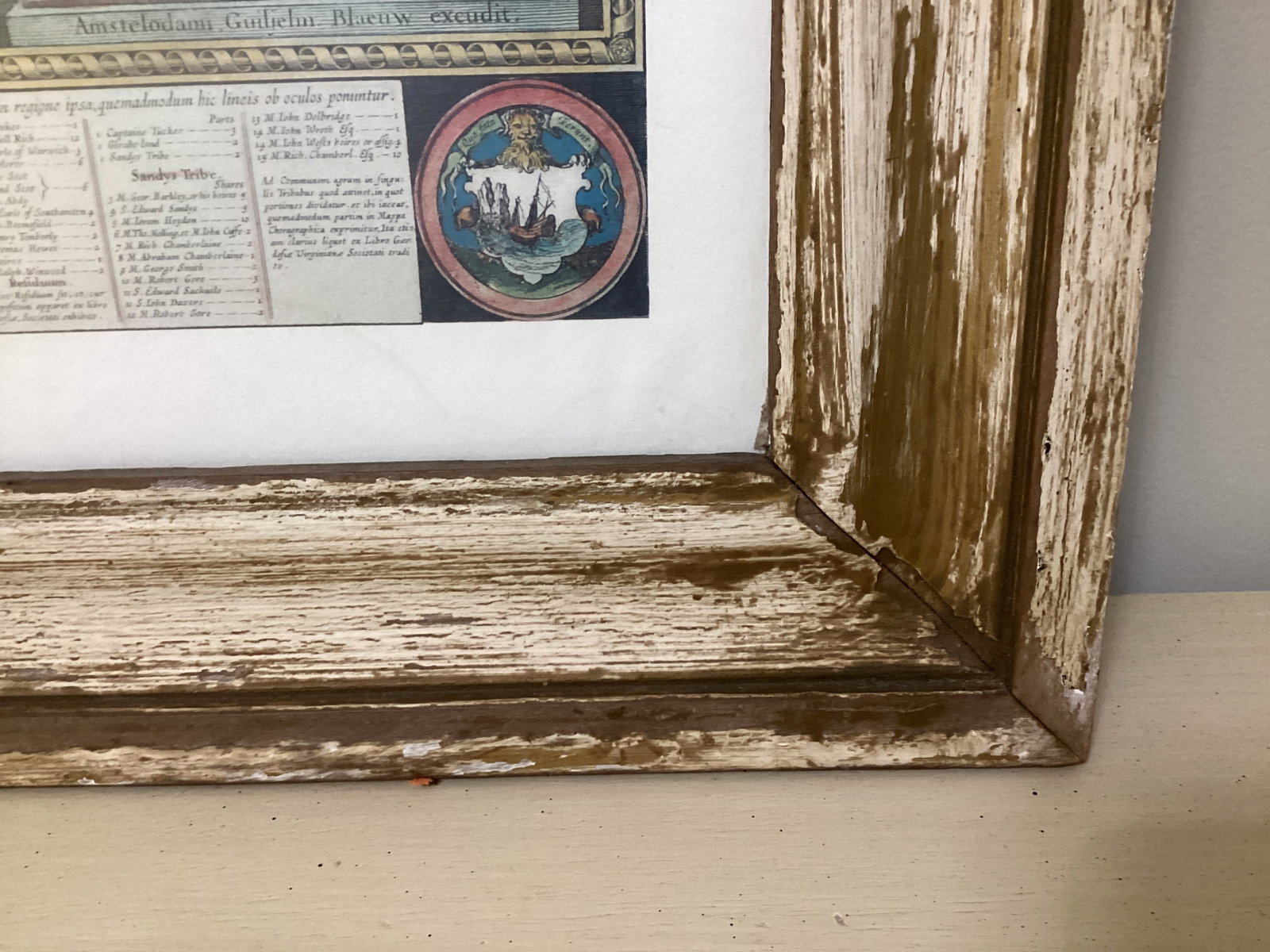 Framed Matted Reproduction Map of Bermuda by Willem Blaeu - 8