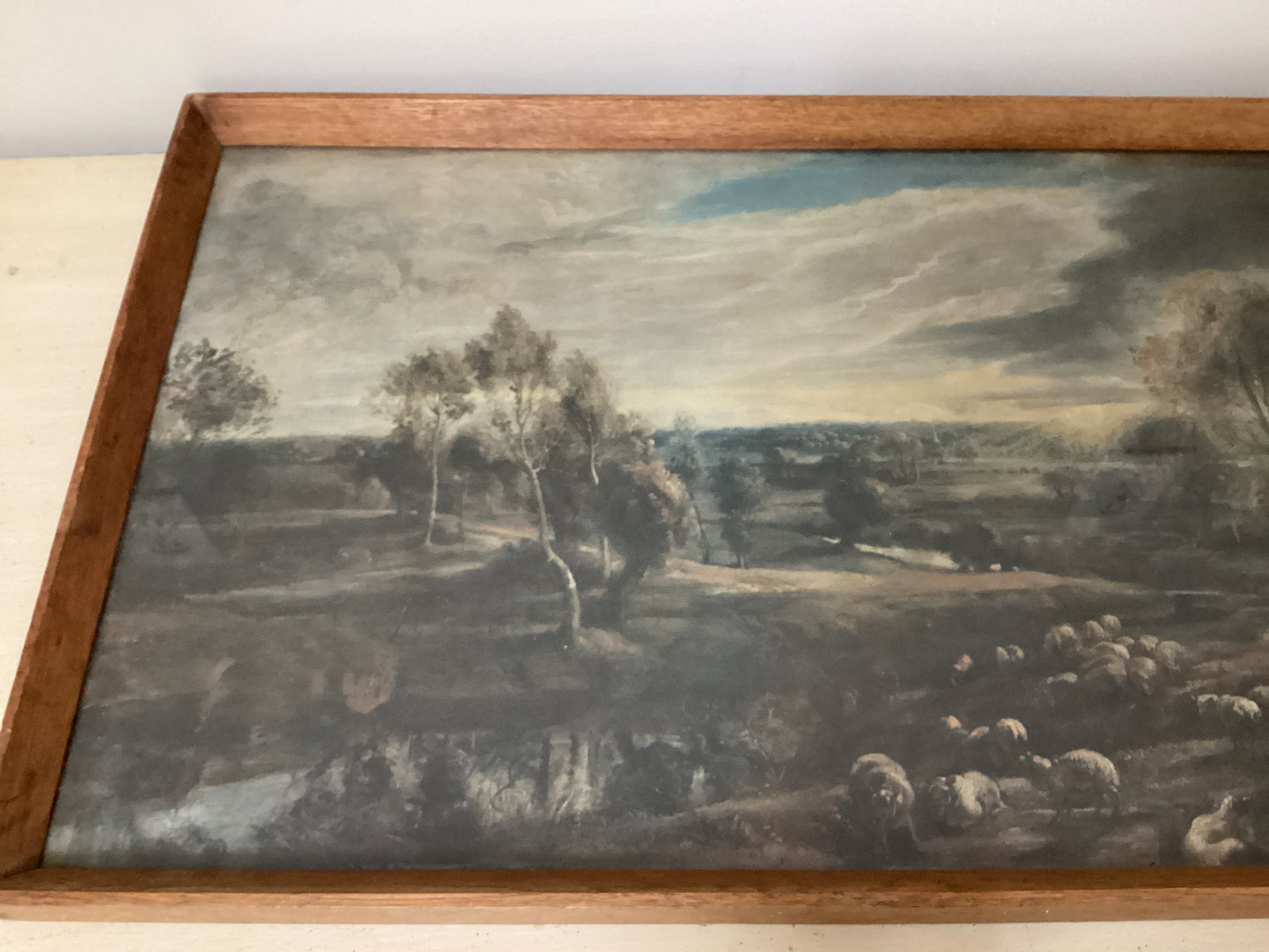 Framed Landscape with a Shepherd and His Flock Peter Paul Print - 2