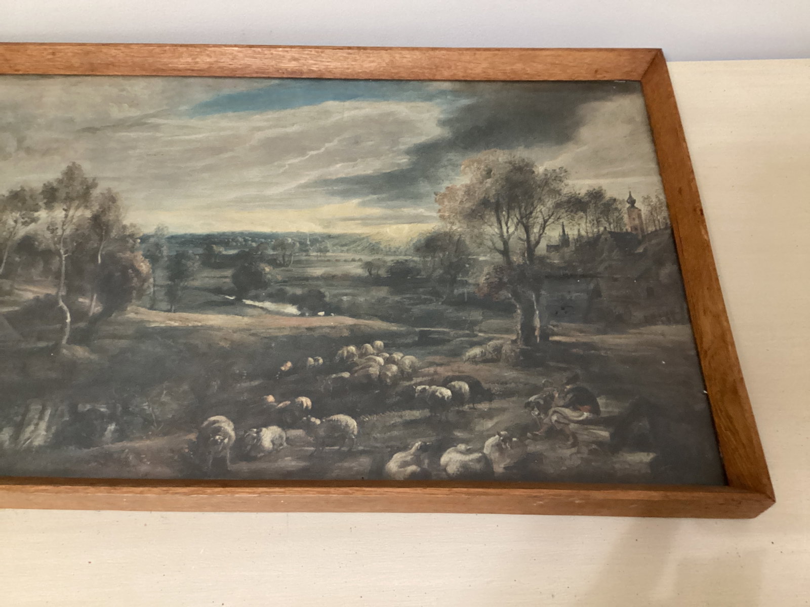 Framed Landscape with a Shepherd and His Flock Peter Paul Print - 3